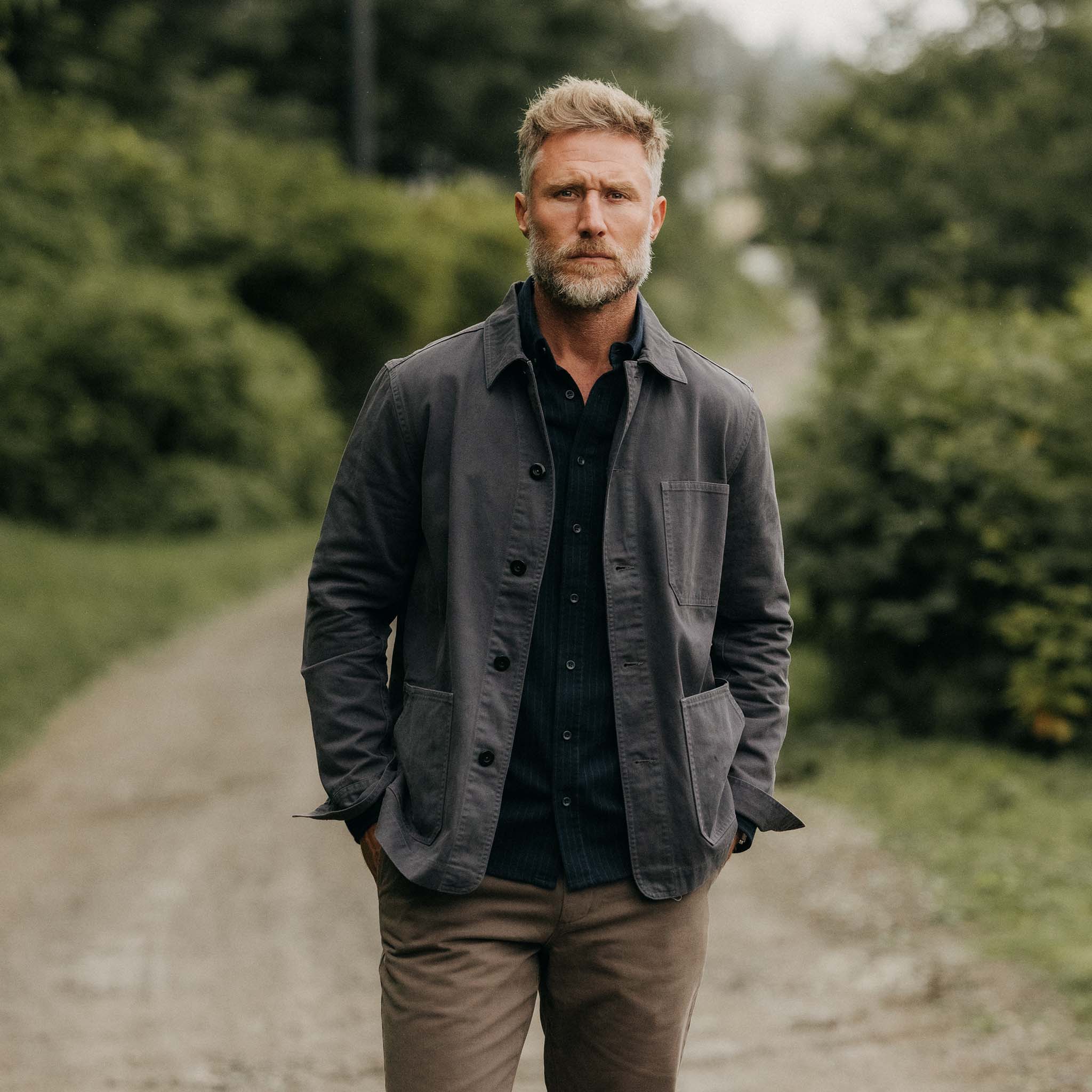 The Ojai Jacket in Organic Charcoal Foundation Twill