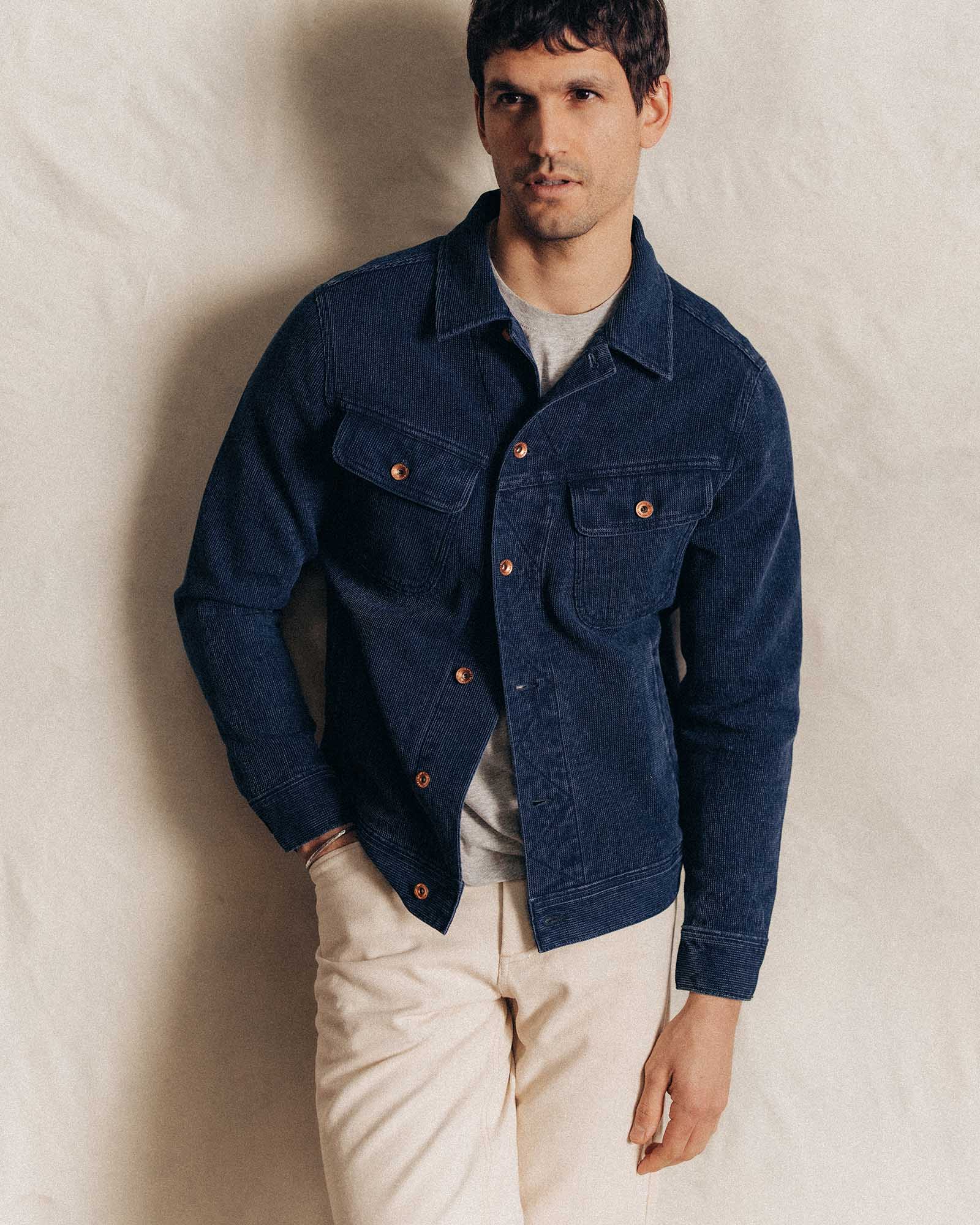 The Long Haul Jacket in Rinsed Indigo Waffle