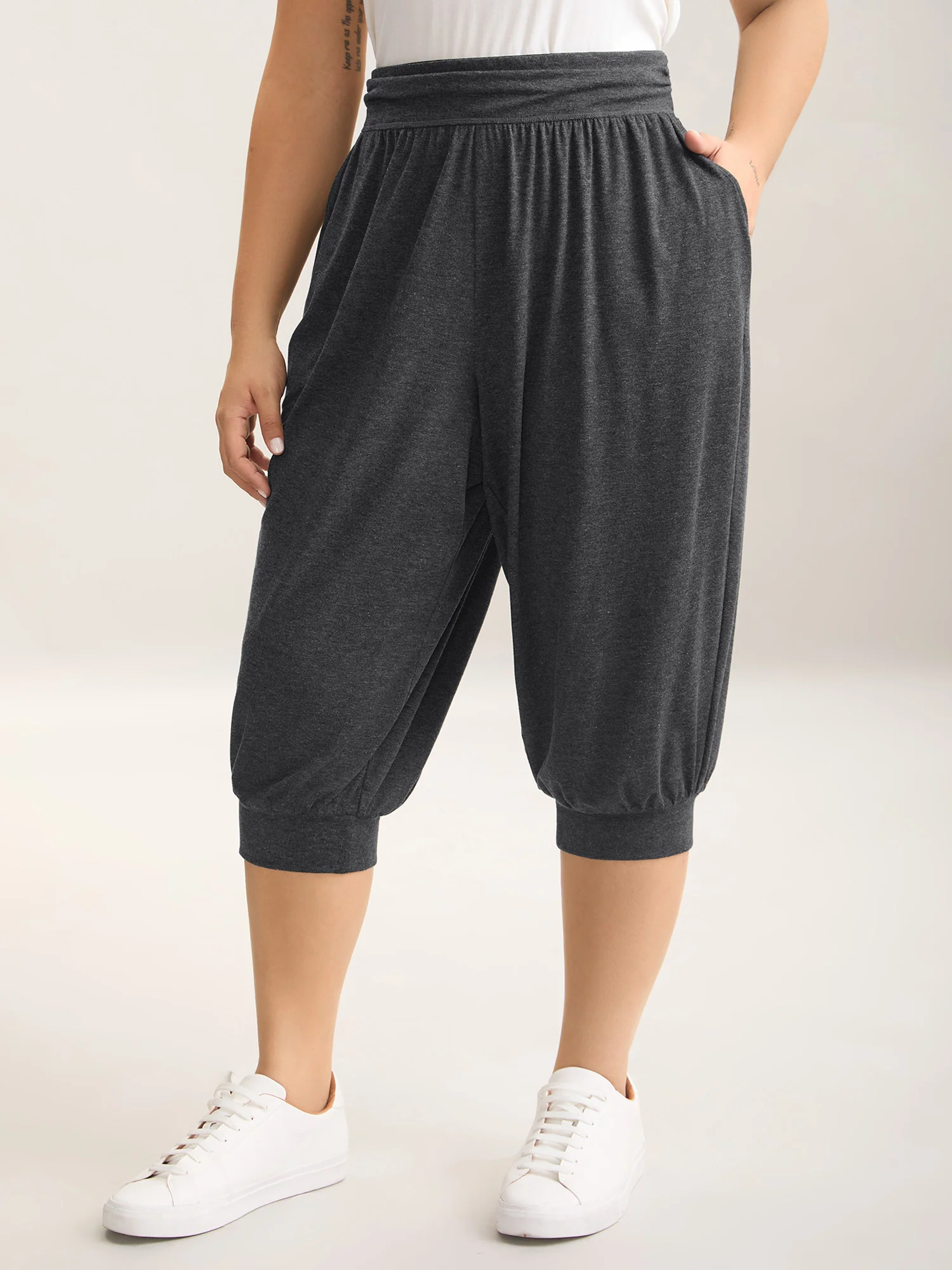 Heather Stretchy Hem Active Jogger Pants
