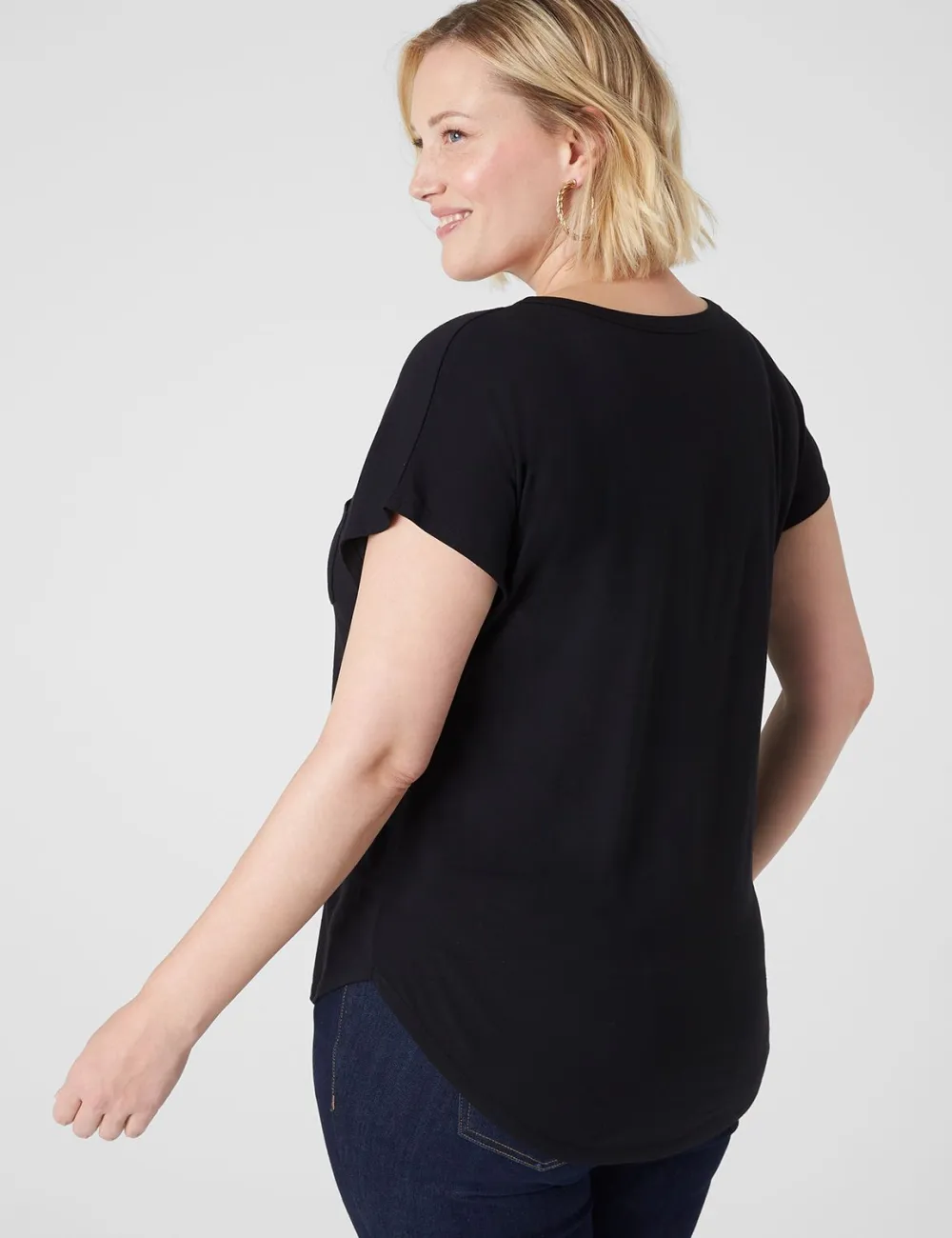Short-Sleeve V-Neck Pocket Tee