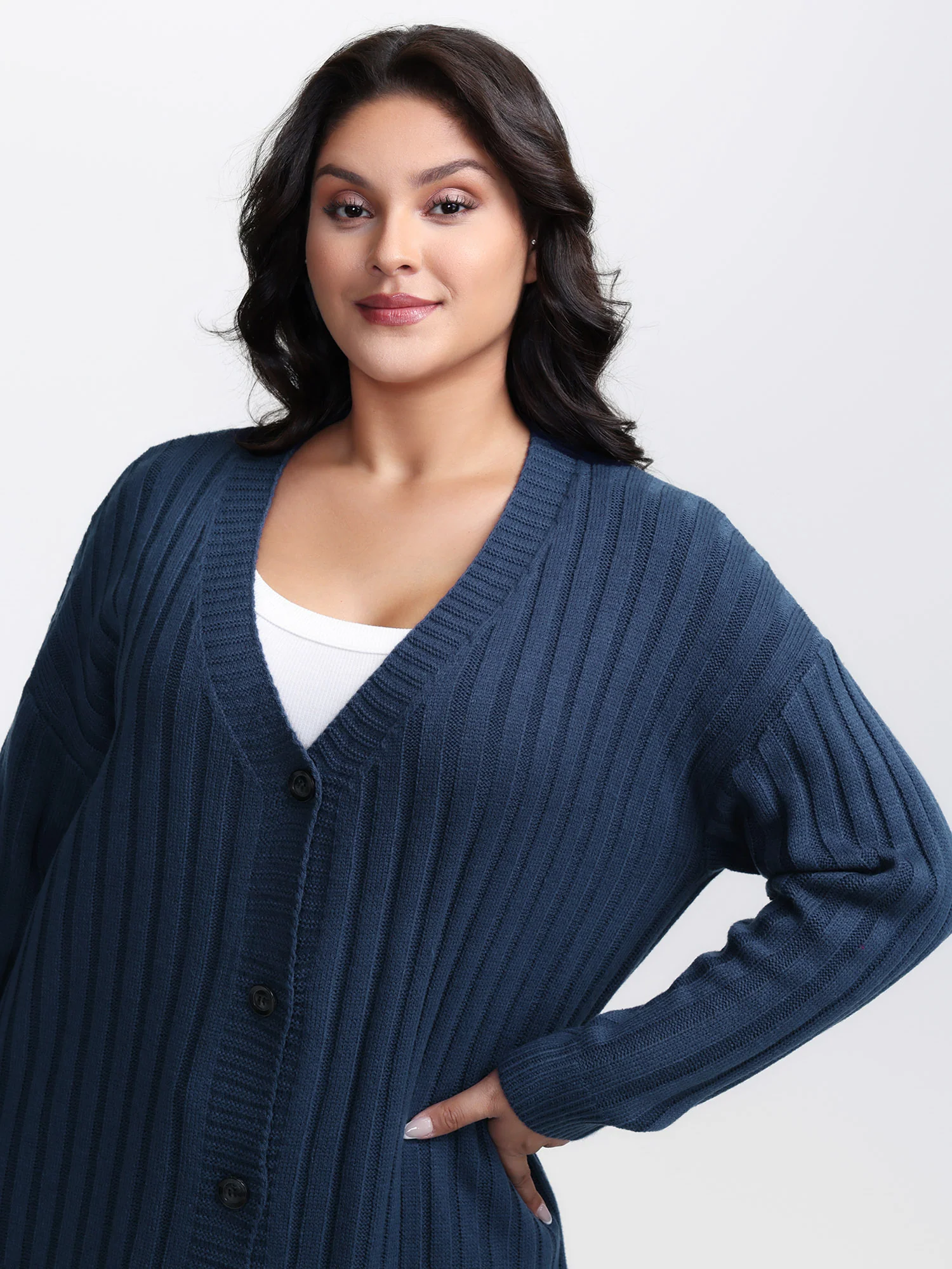 Textured Cozy Button Knit Cardigan