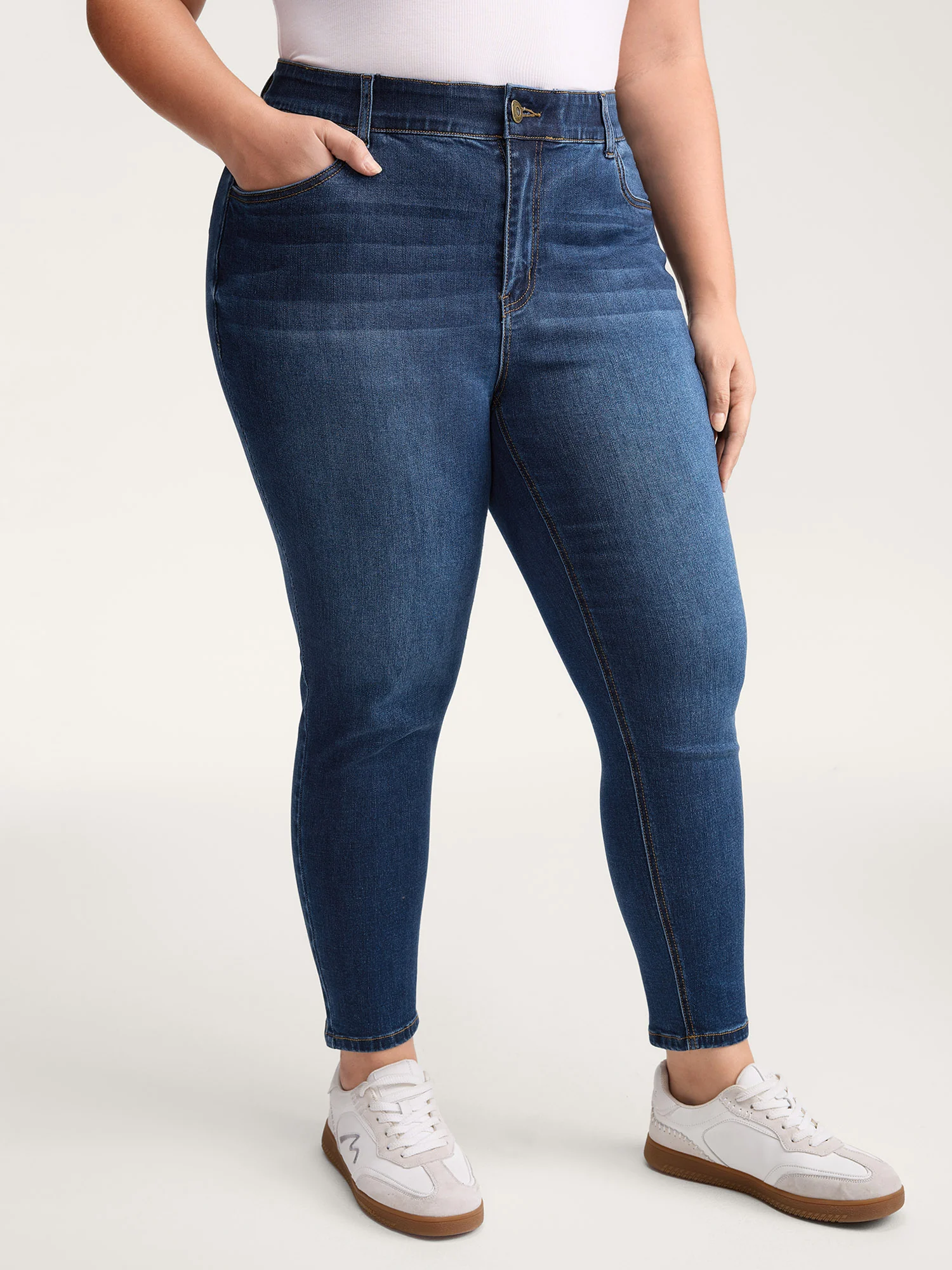 Stretchy Mid-Rise Skinny-Fit Jeans