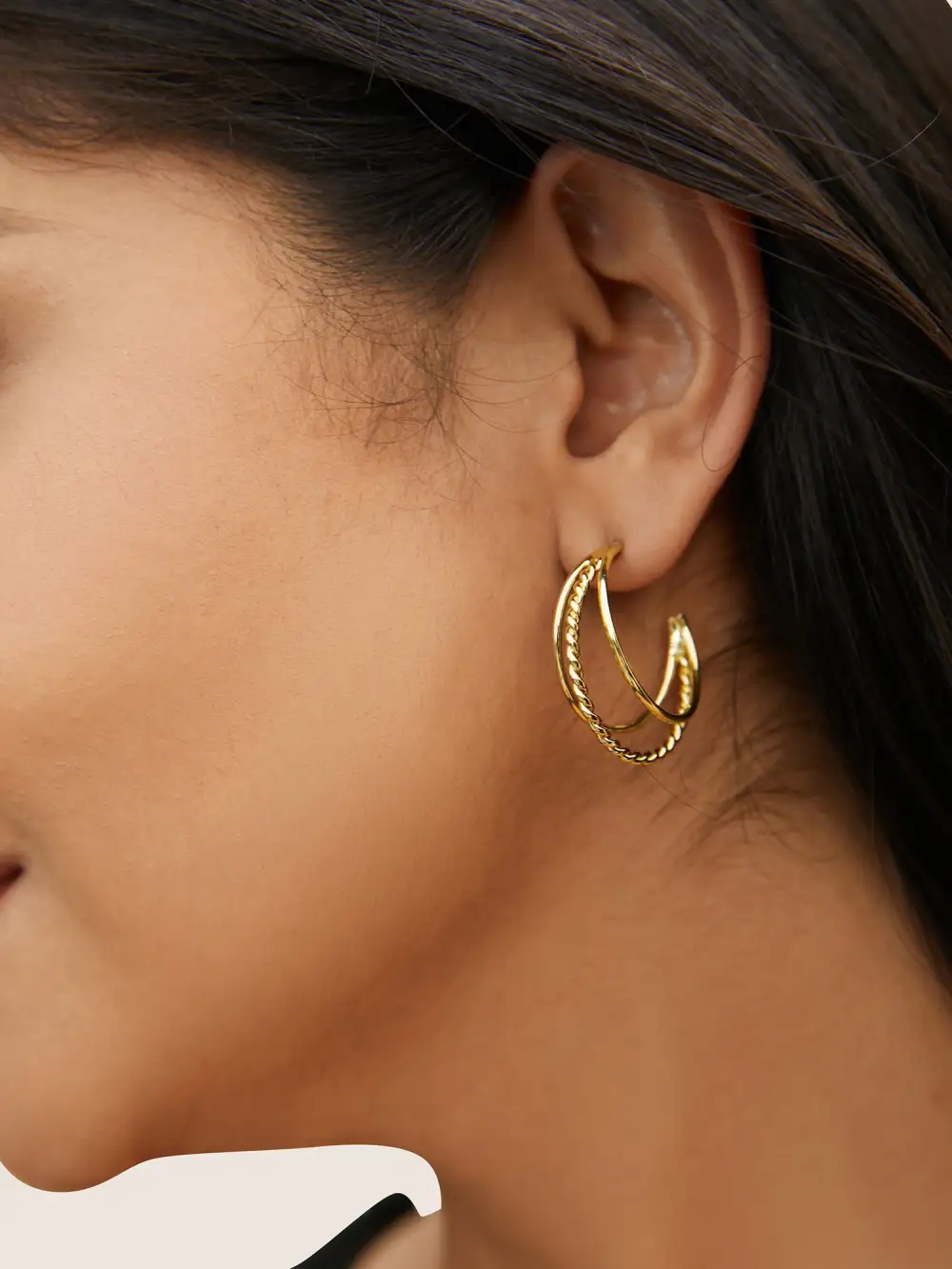 Tiered Twist Hoop Earrings