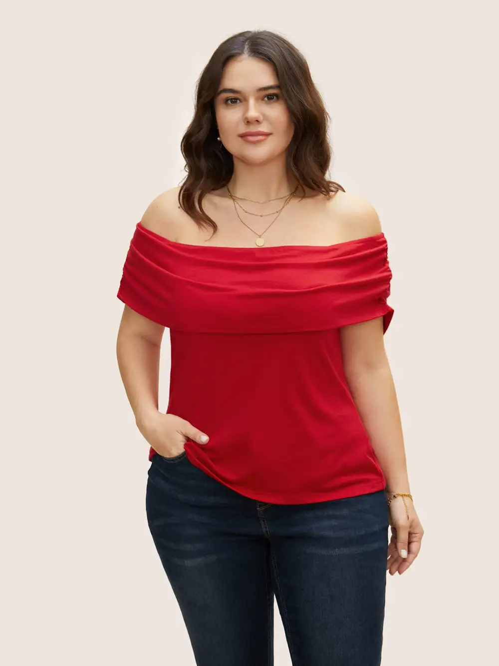 Supersoft Essentials One Shoulder Neck Gathered T-Shirt