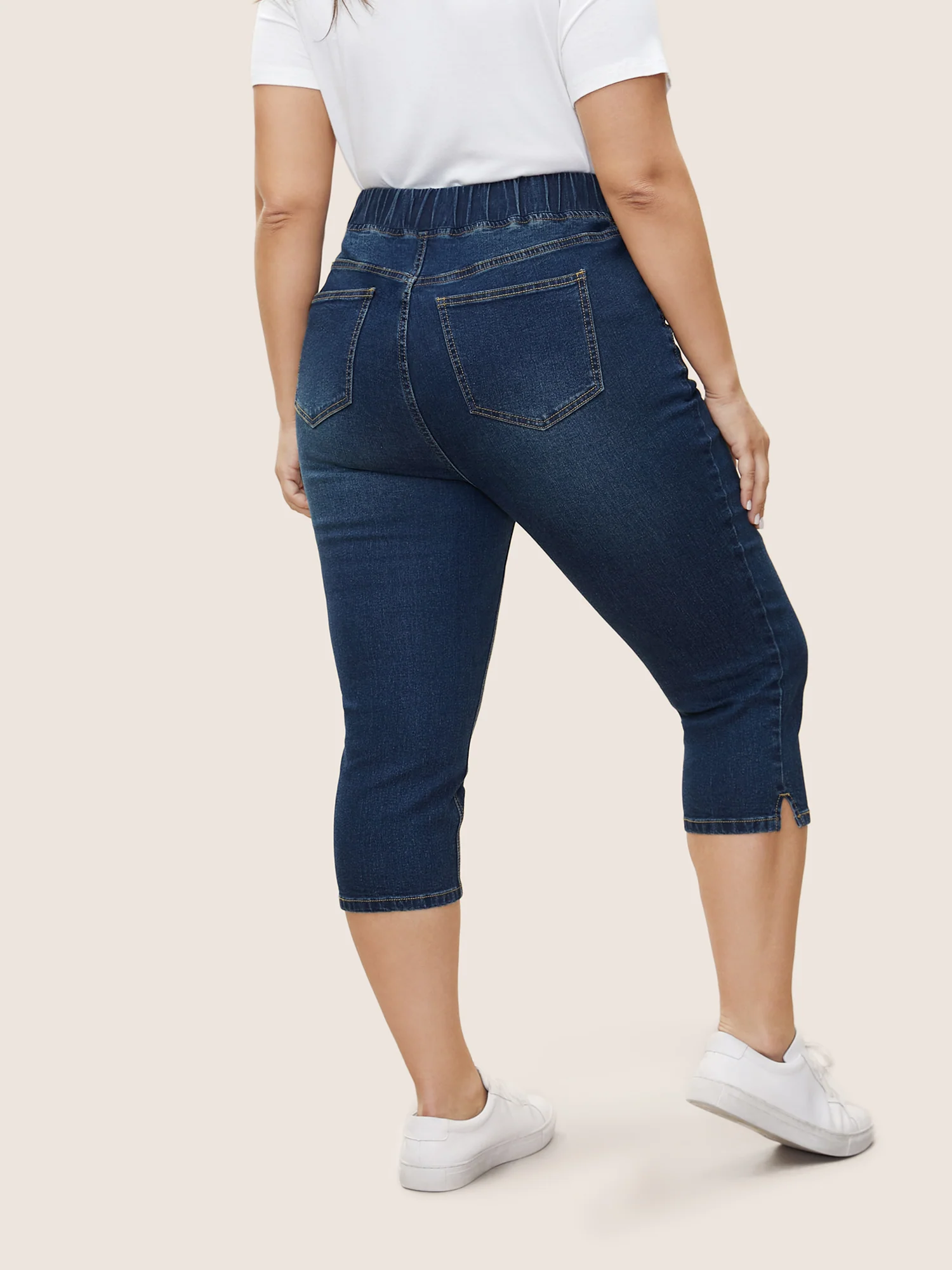 Split Side Elastic Waist Pull-On Jegging Jeans