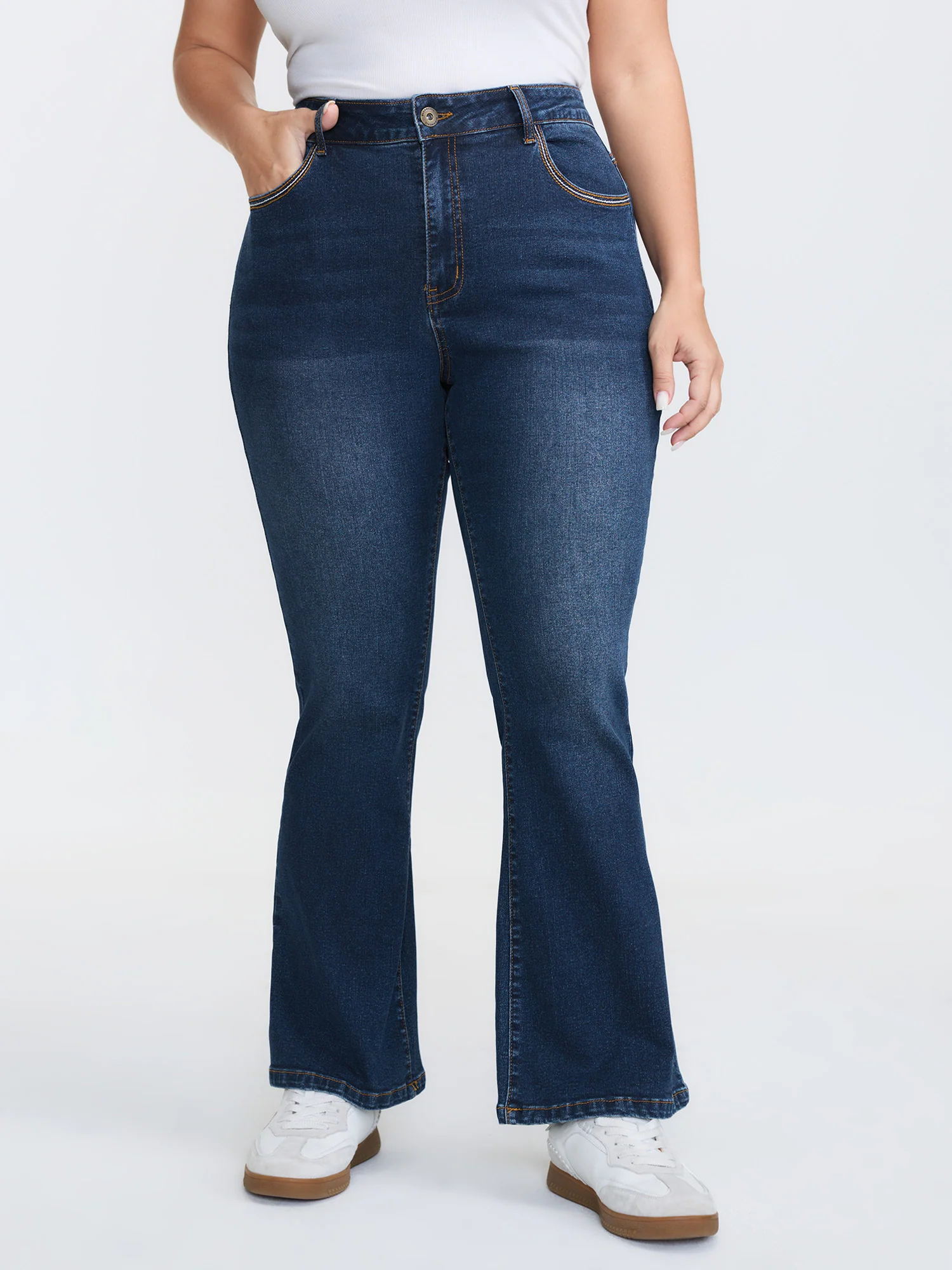 Mid-Rise Curve-Flattering Bootcut Jeans