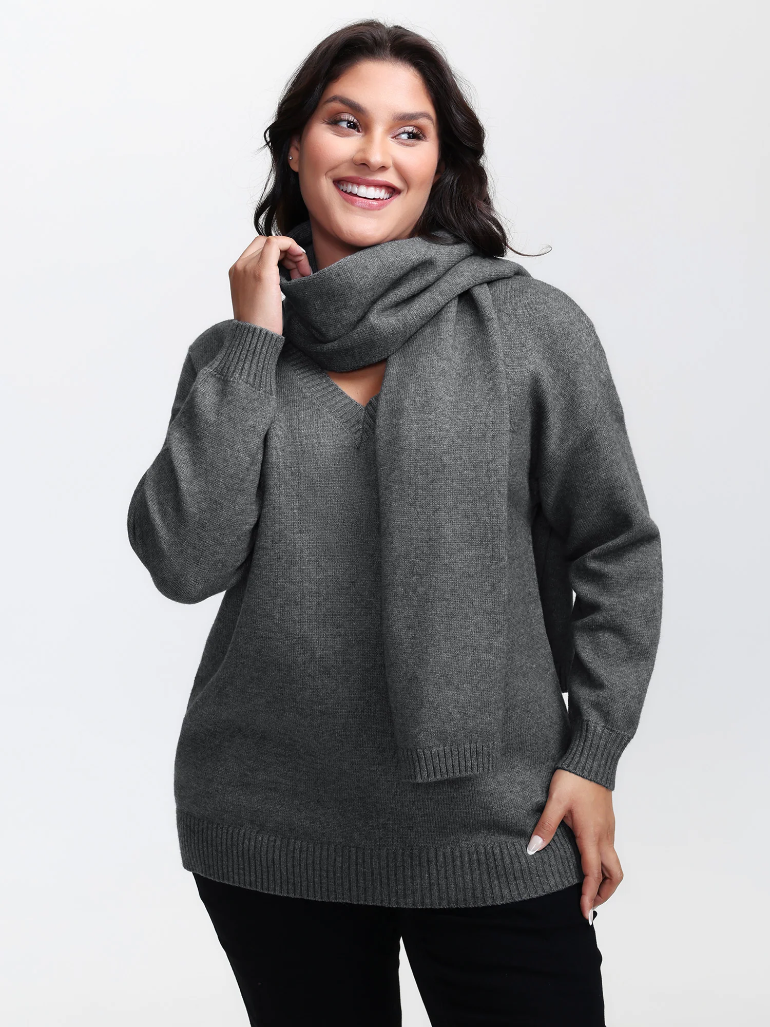 Supersoft Two-Piece Scarf Cozy Pullover