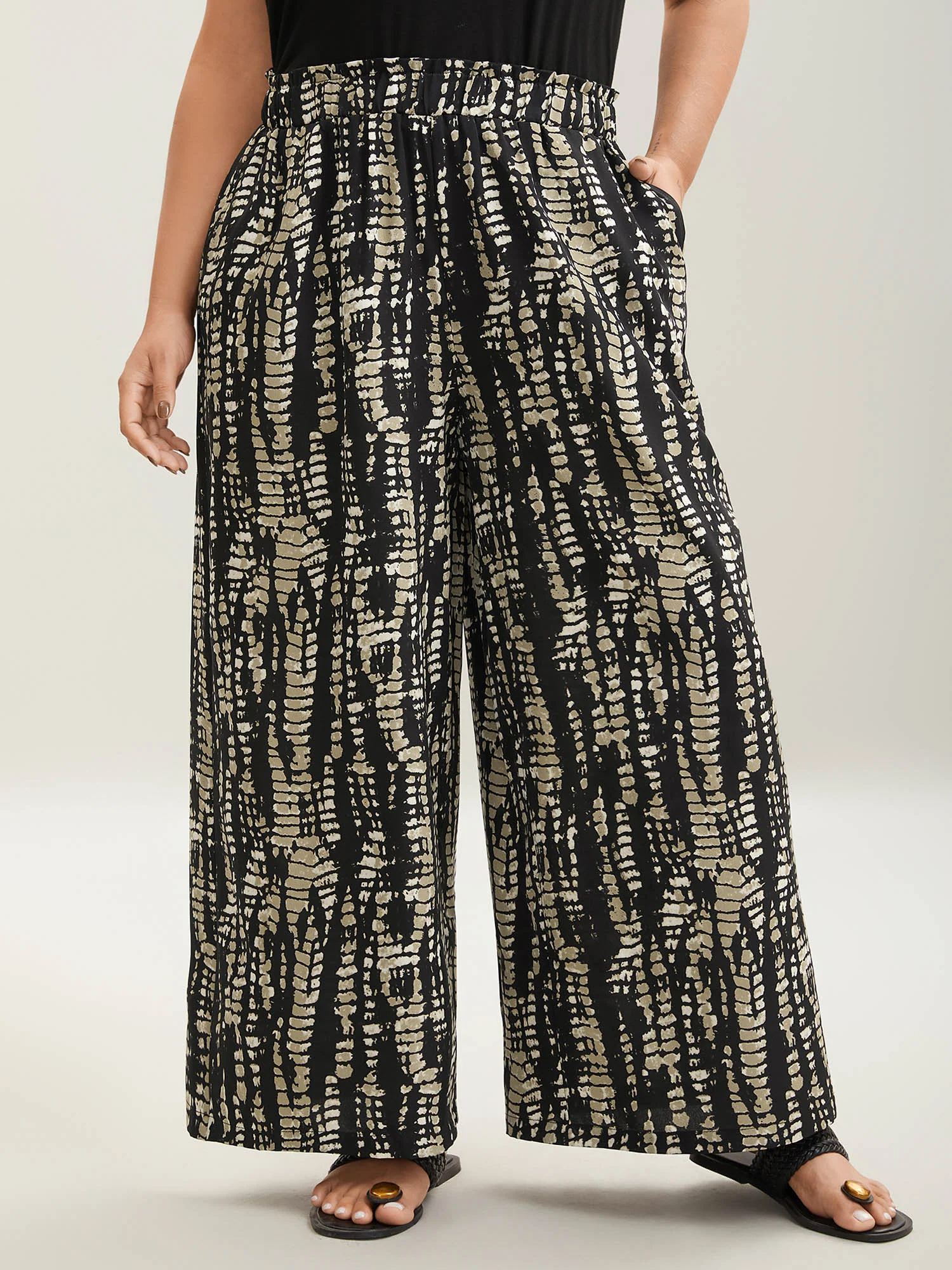Abstract Tie-Dye Wide-Leg Pants