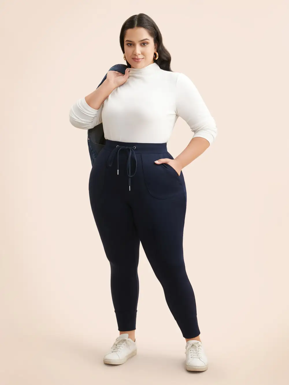 Mid Rise Drawstring Pocket Leggings