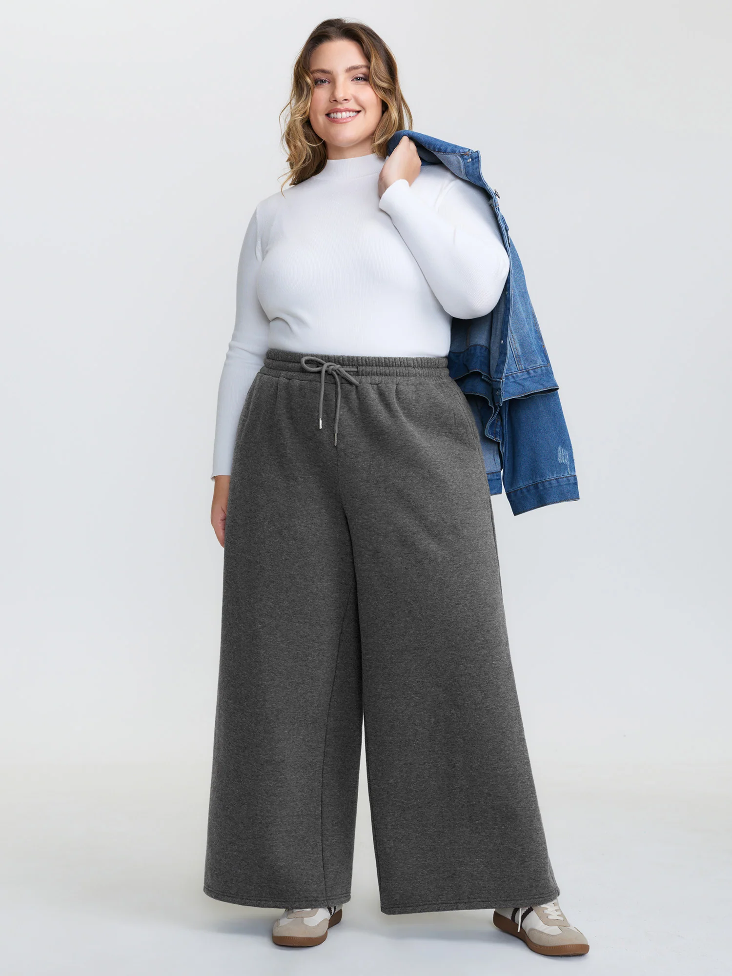 Fleece Lined Stretchy Drawstring Pants