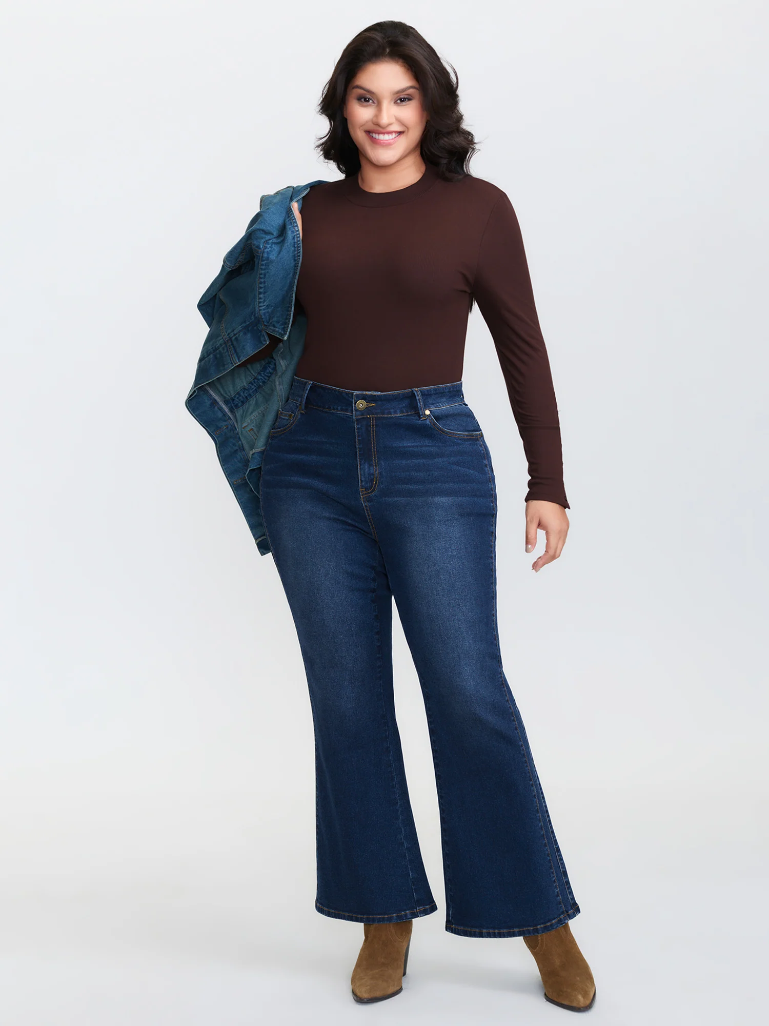 Mid-Rise Flare Hem Jeans