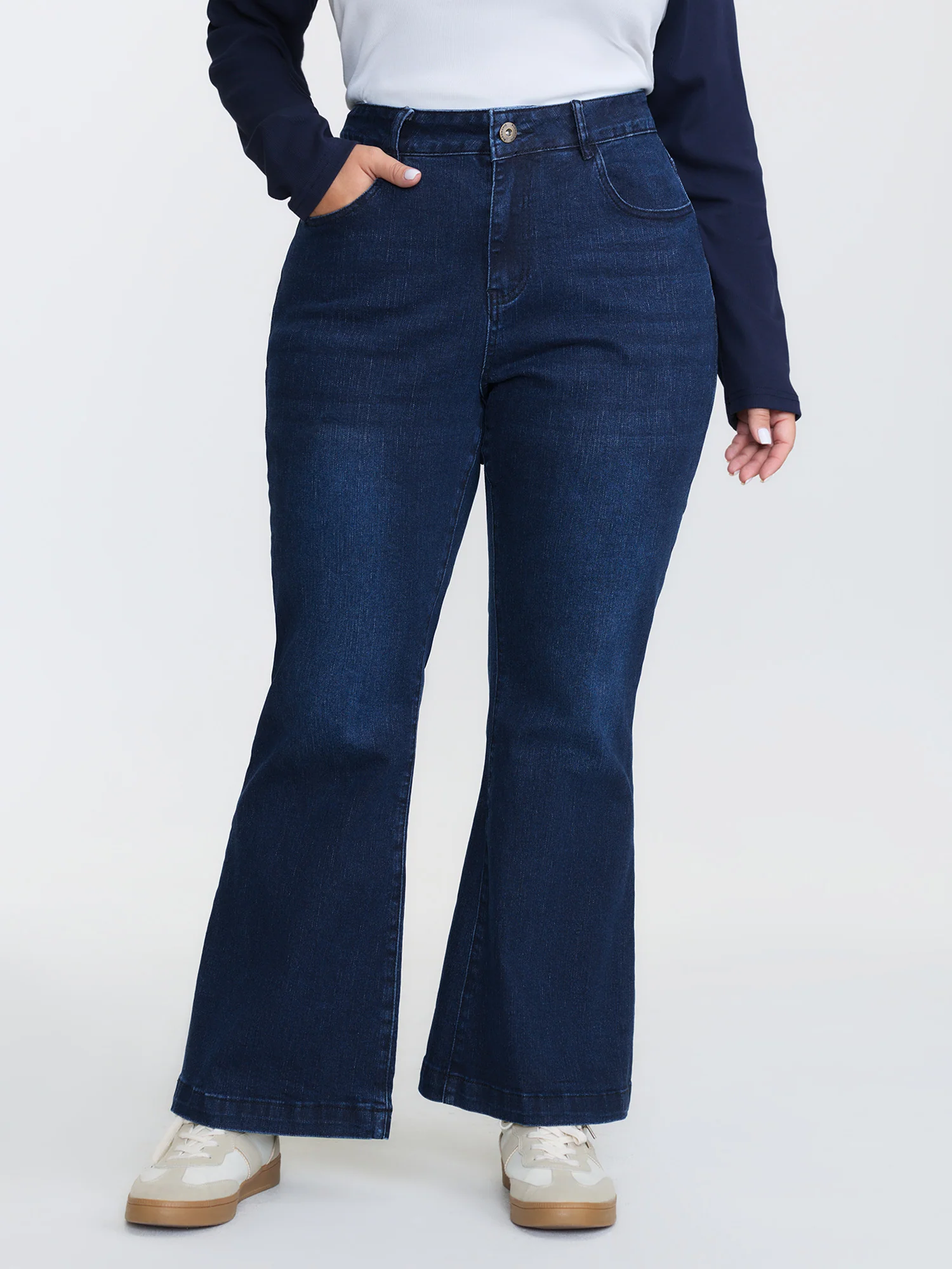 Stretchy Mid-Rise Bootcut Jeans
