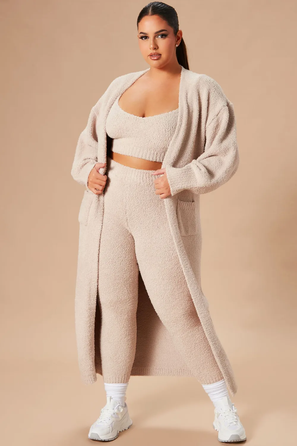 Living In It 3 Piece Legging Set - Taupe