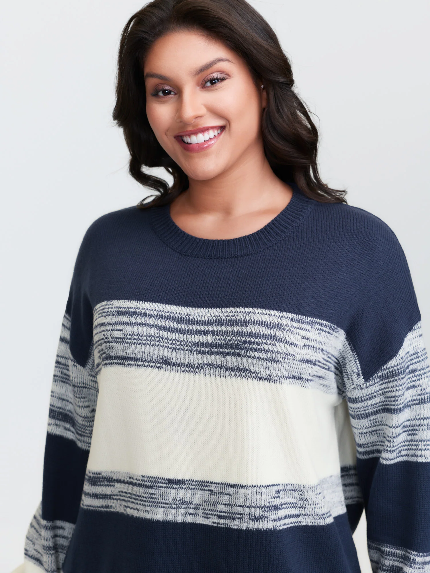 Yarn Blend Colorblock Pullover