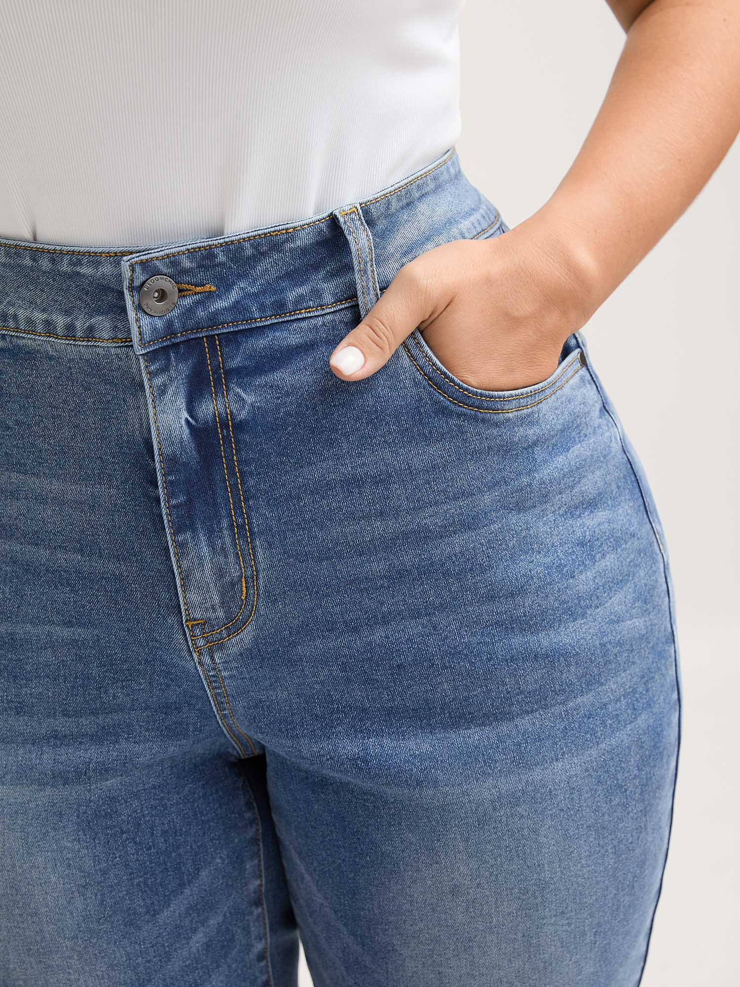 Vintage Wash Bootcut Cropped Jeans