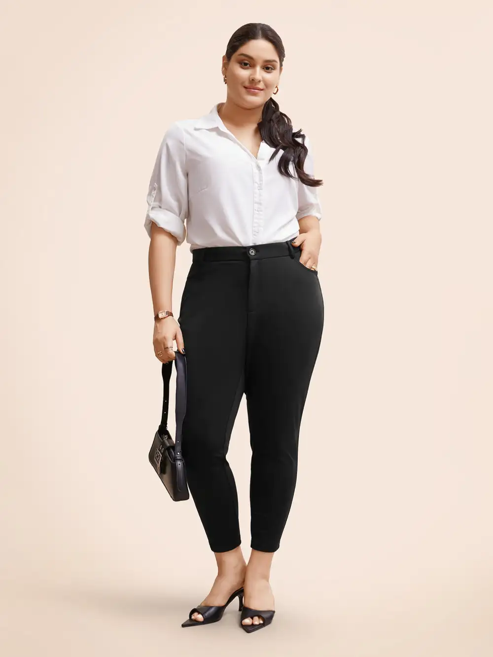Stretchy-Fit Pocket Elastic Waist Pants