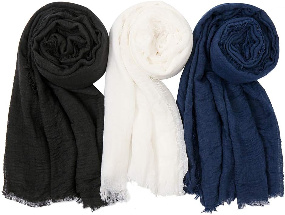 Soft Cotton Hemp Scarf Wrap Long Hijab Scarves for Women