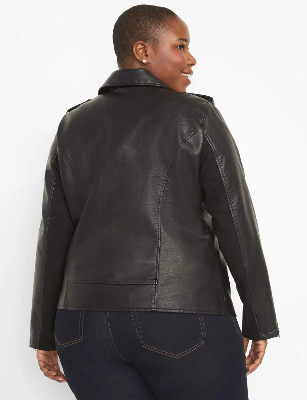 Faux-Leather Moto Jacket