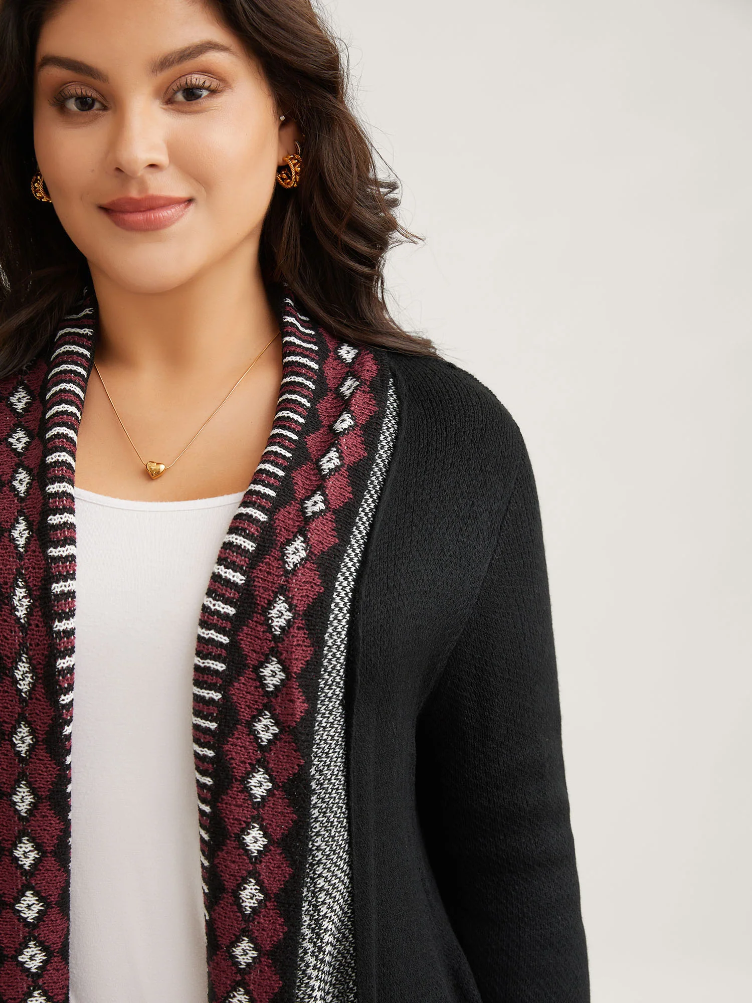 Bandana Print Fringe Trim Maxi Cardigan