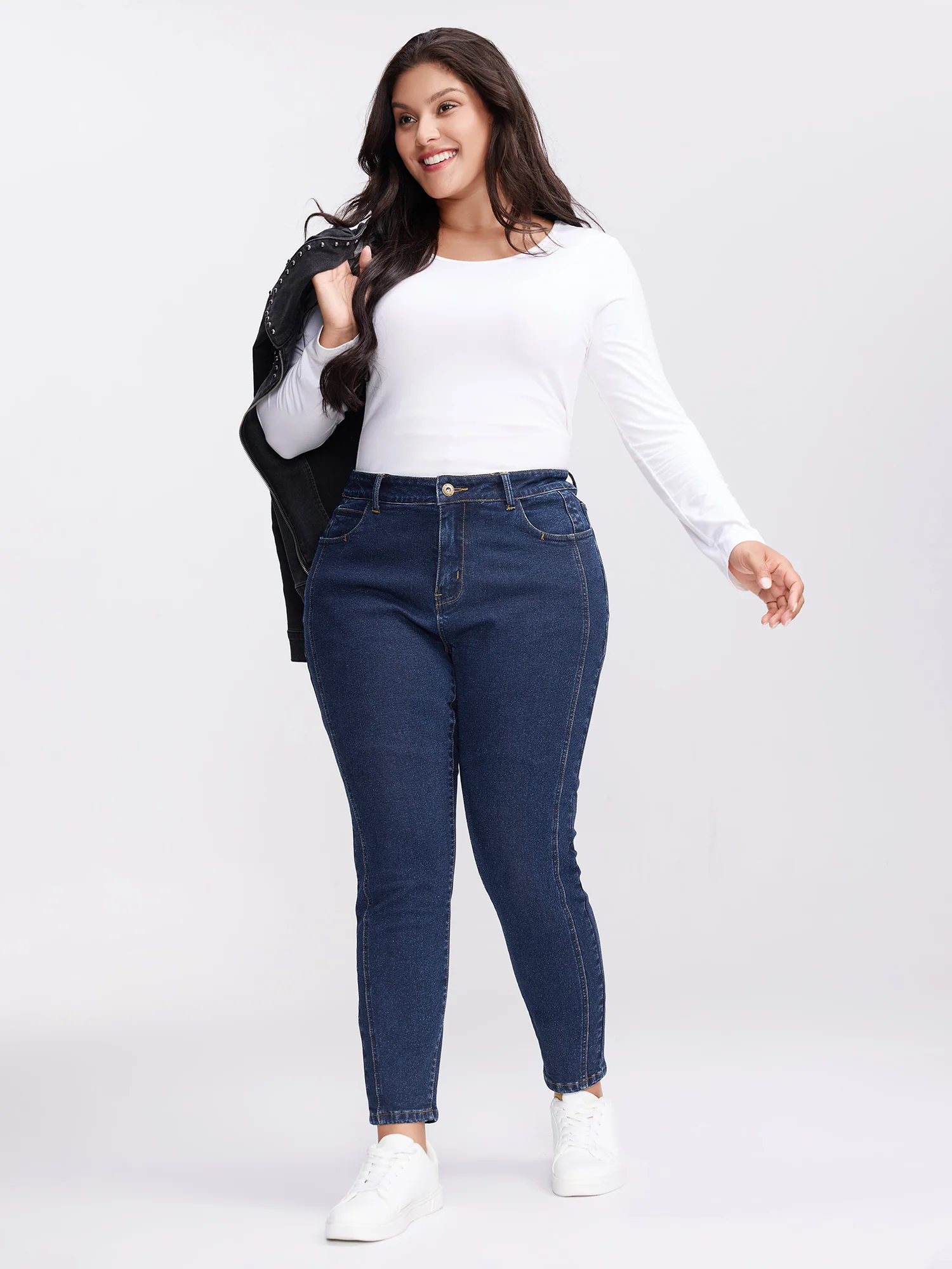 Stretchy Mid-Rise Skinny-Fit Jeans