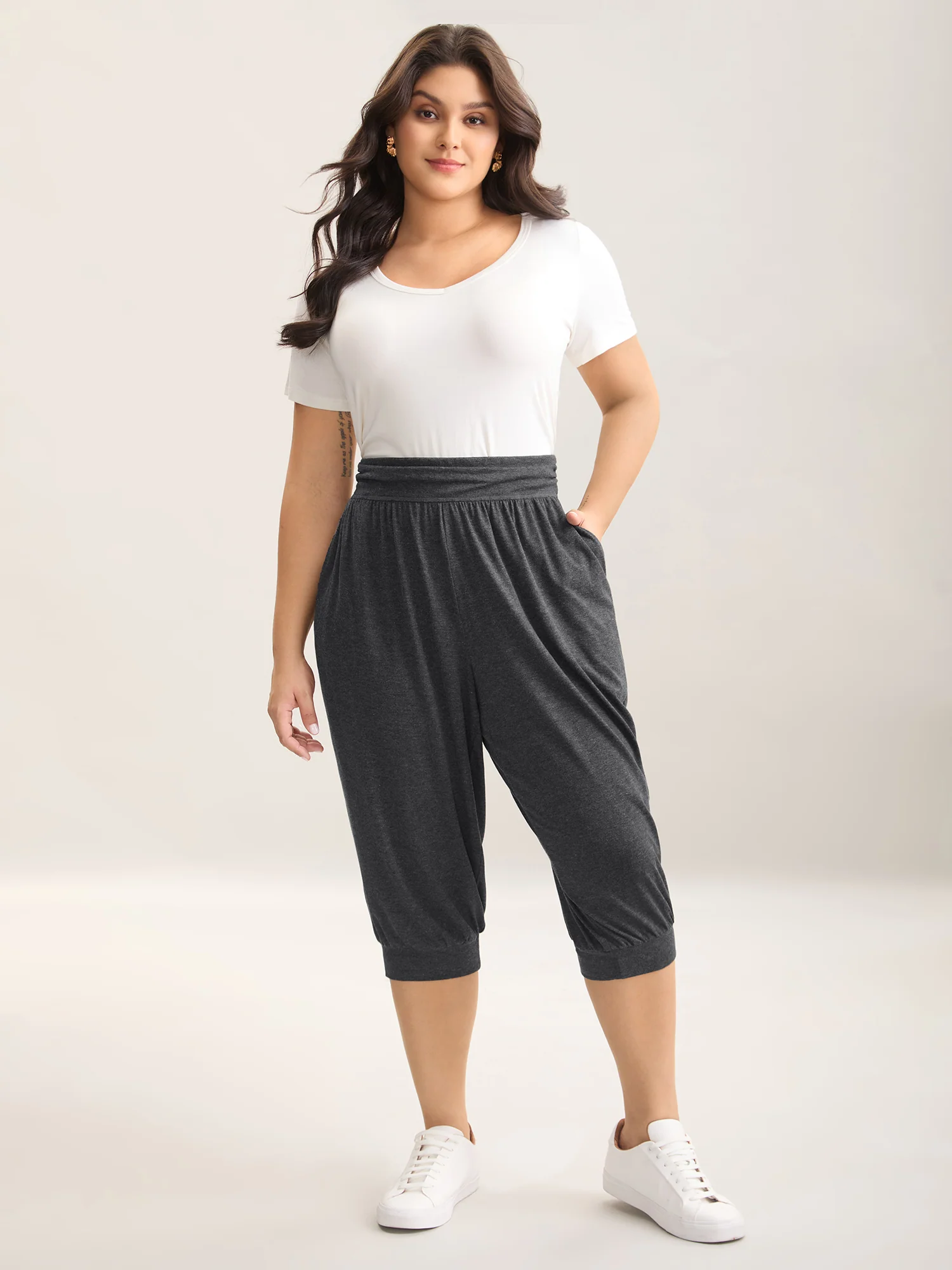Heather Stretchy Hem Active Jogger Pants
