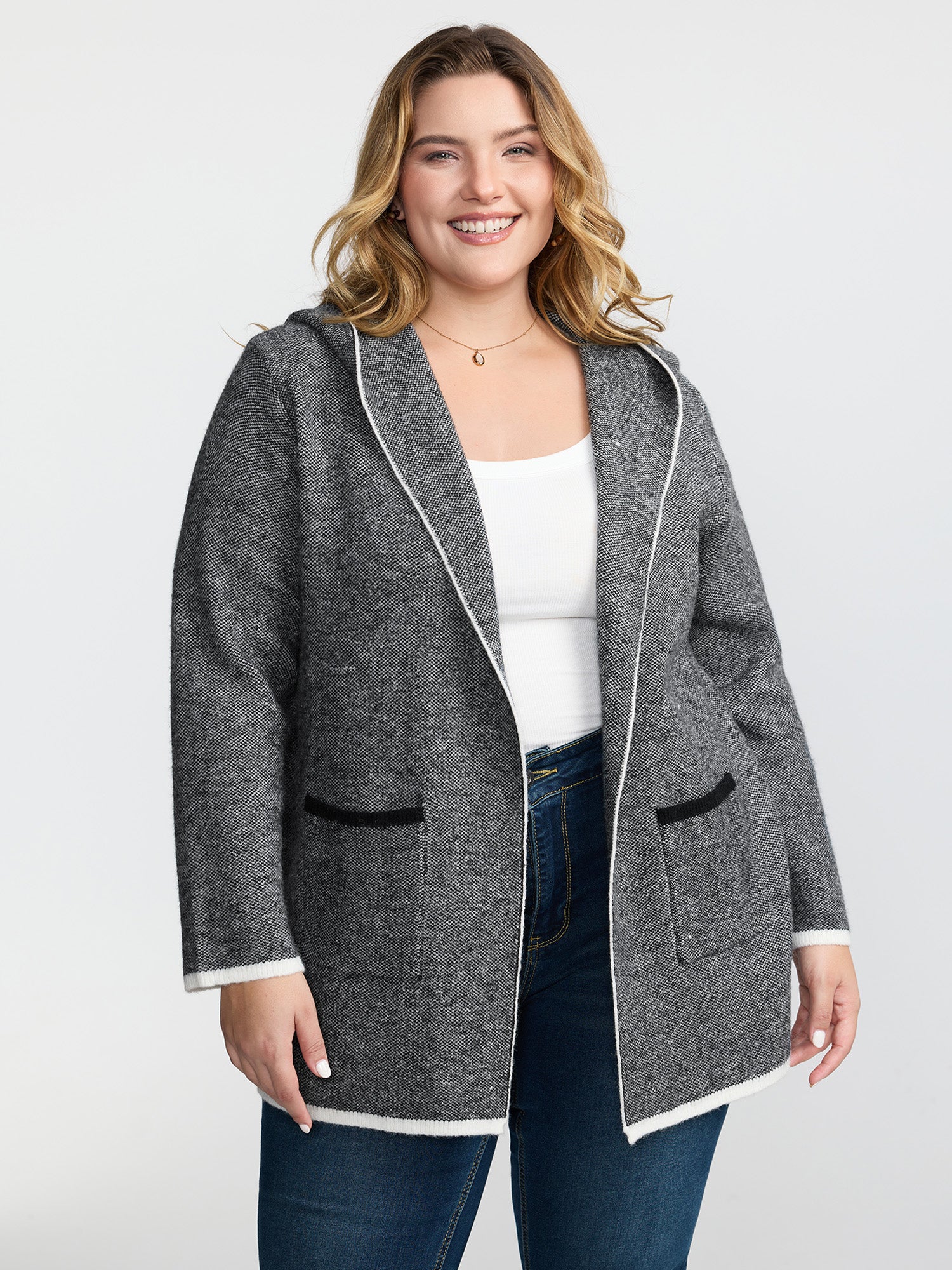 Supersoft Super Stretchy Hooded Knit Cardigan
