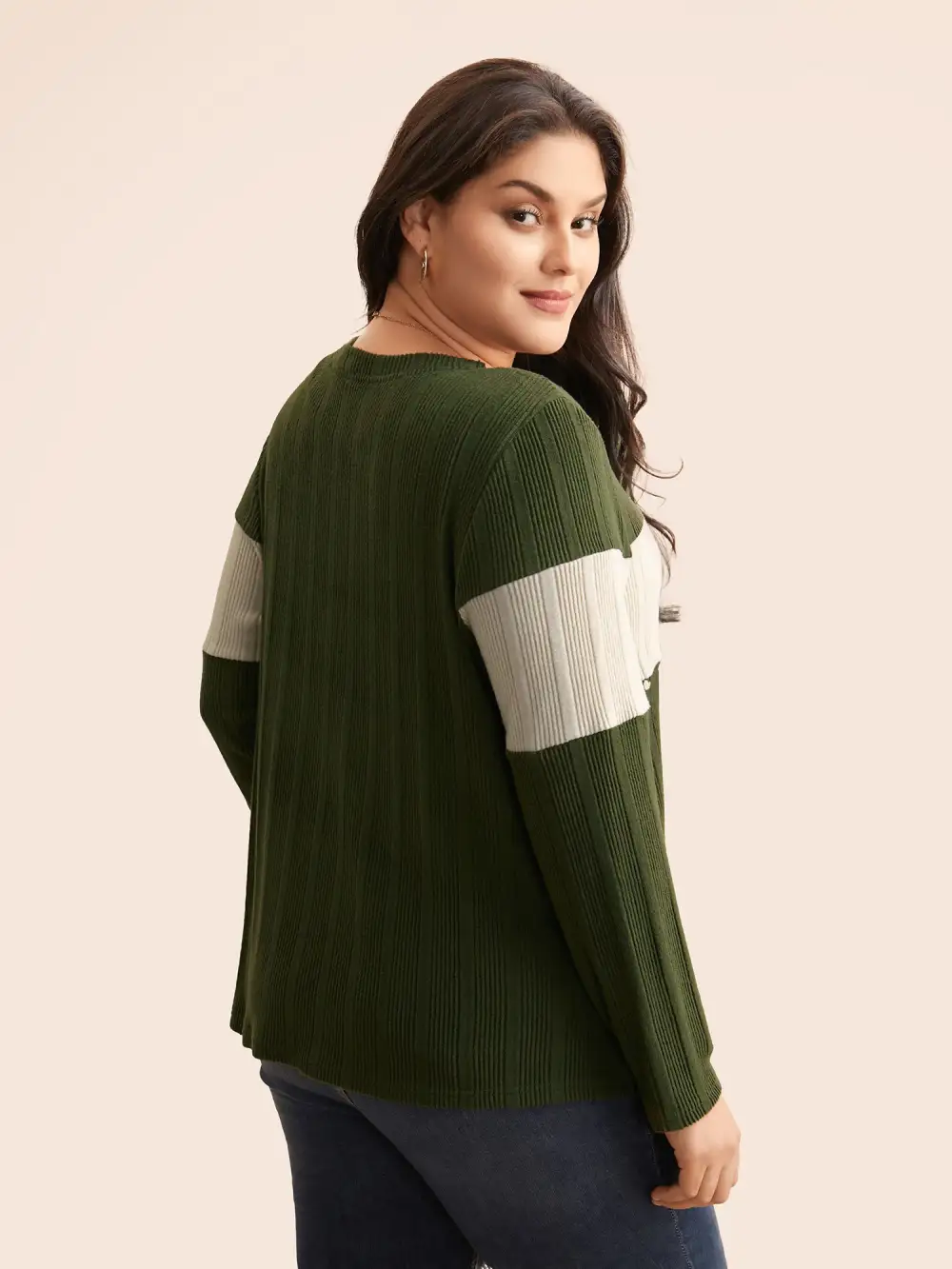 Contrast Patchwork Textured T-Shirt