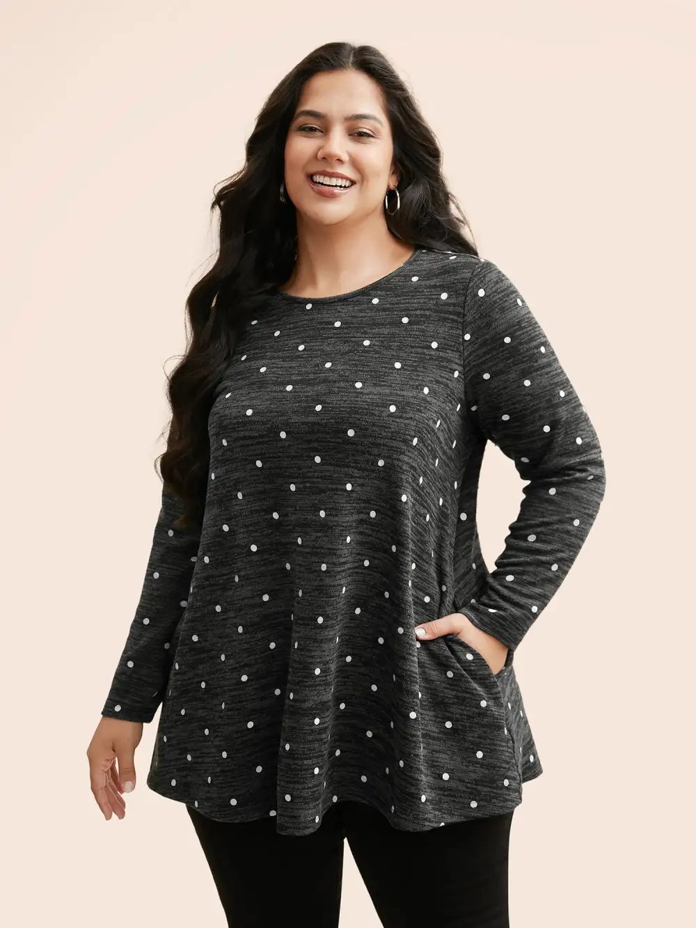 Heather Polka Dot Pocket T-Shirt