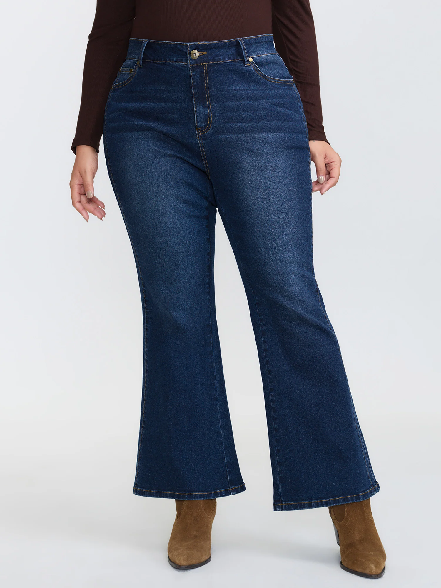 Mid-Rise Flare Hem Jeans