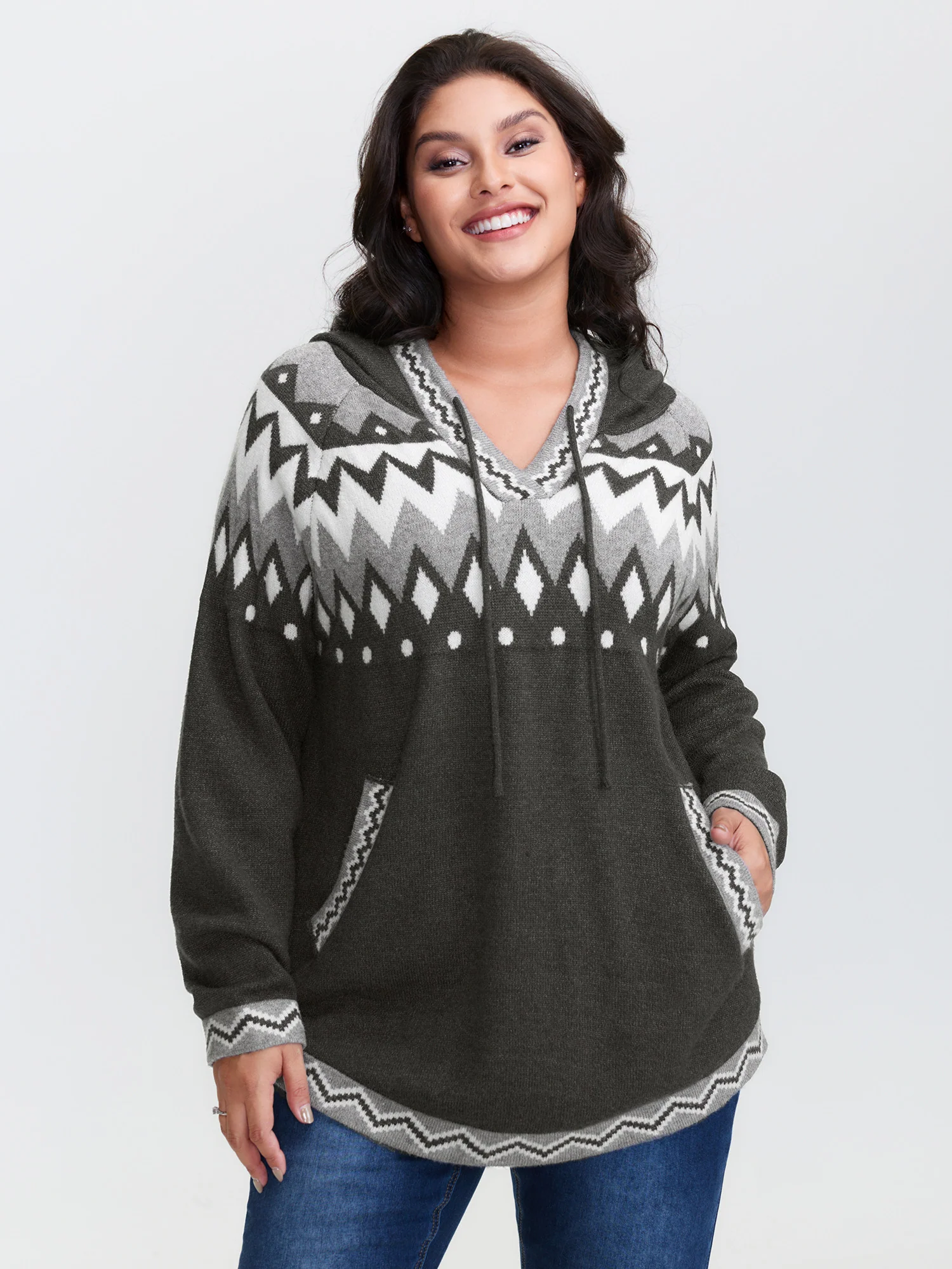 Supersoft Fair-Isle Super Stretchy Curvy Pullover