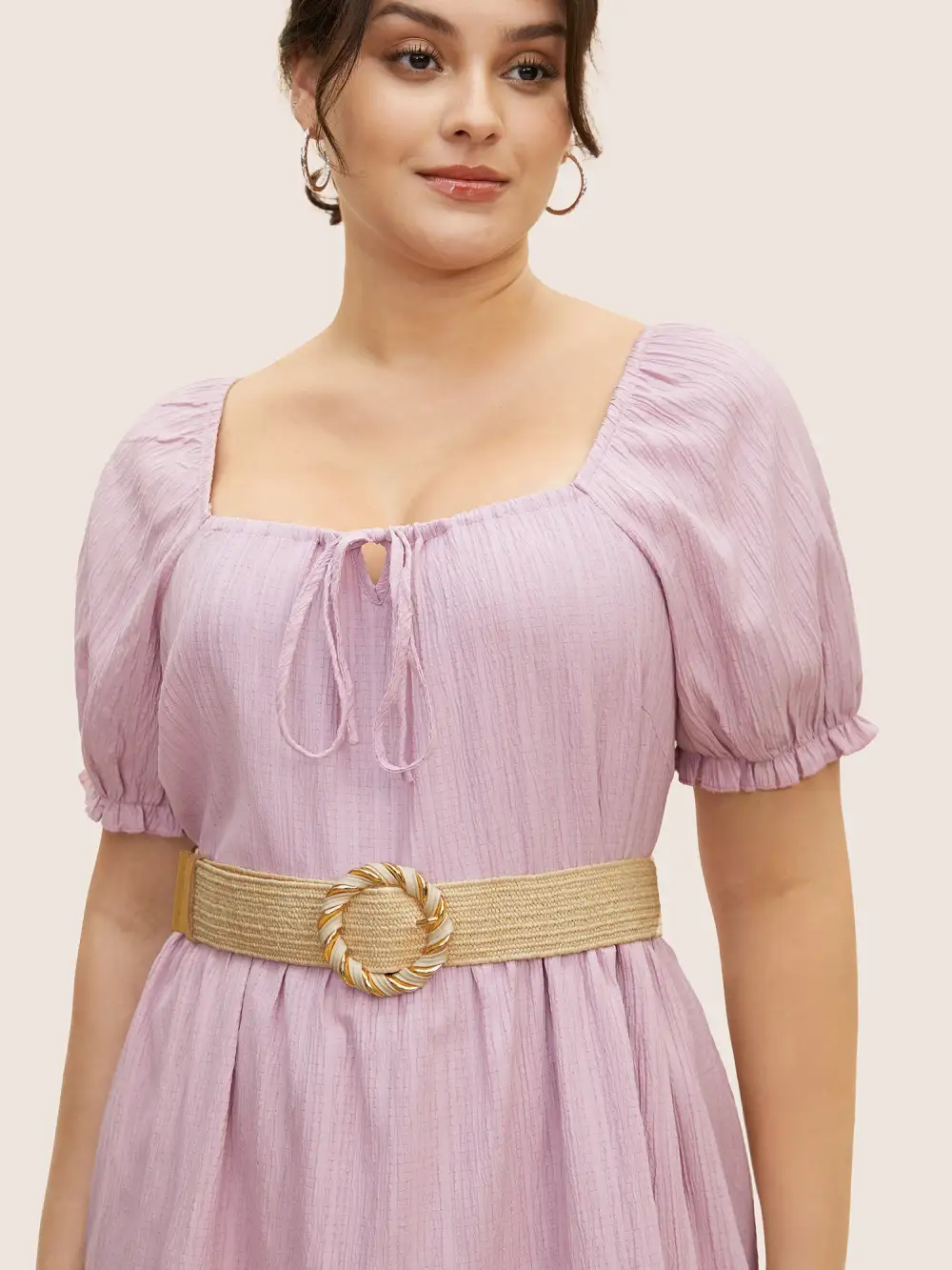 Ellipse Metallic Buckle Woven Belt