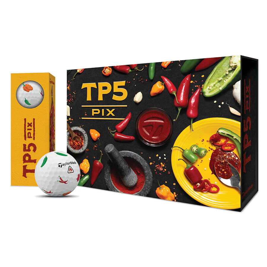 TaylorMade TP5 Pix Hot Shot Peppers Limited Edition Golf Balls (1 Dozen)