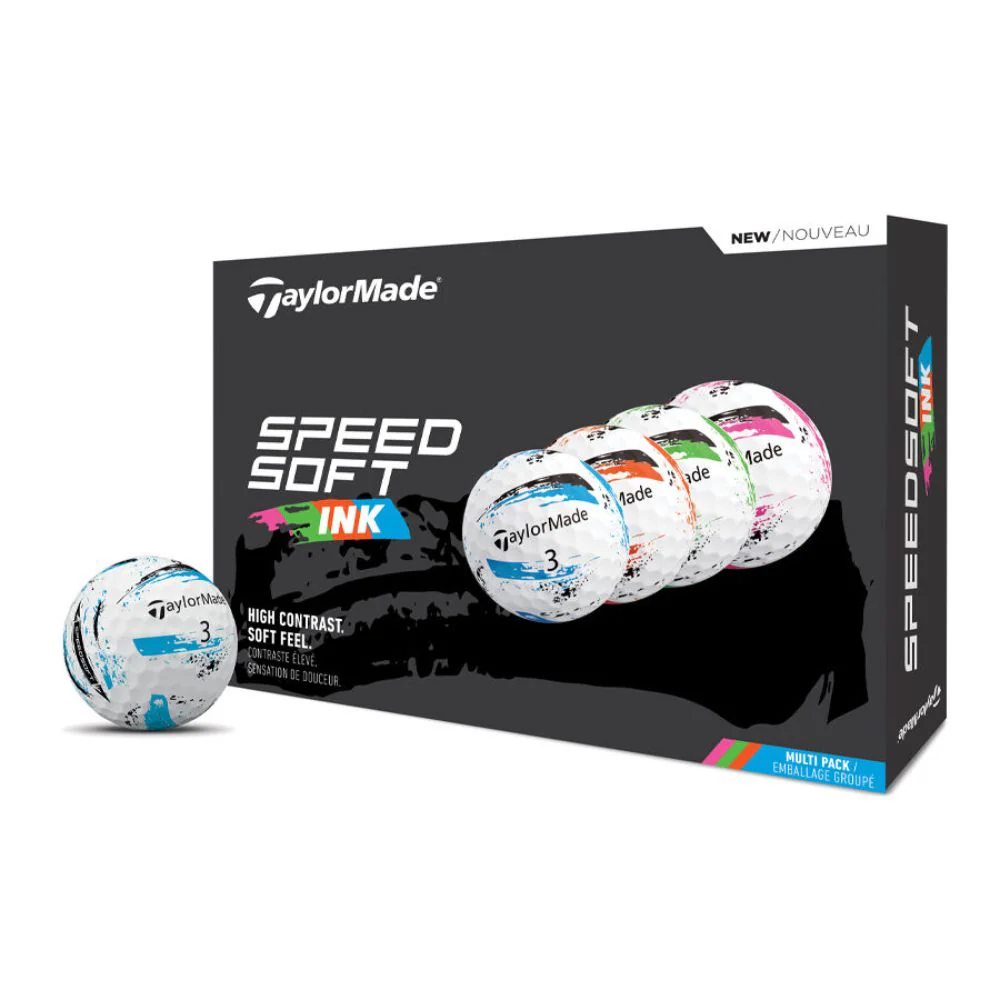 TaylorMade 2024 SpeedSoft Ink Multi Color Golf Balls (1 Dozen)