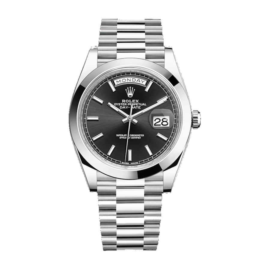 Rolex Day-Date 228206 “Black Diagonal Dial” Premium Copy 1:1