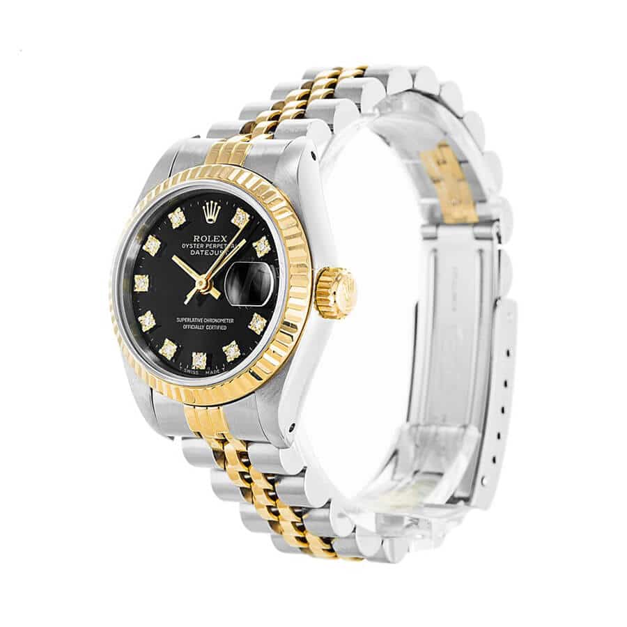 Rolex Datejust 69173 Lady Diamond Black Dial Premium Replica 1:1