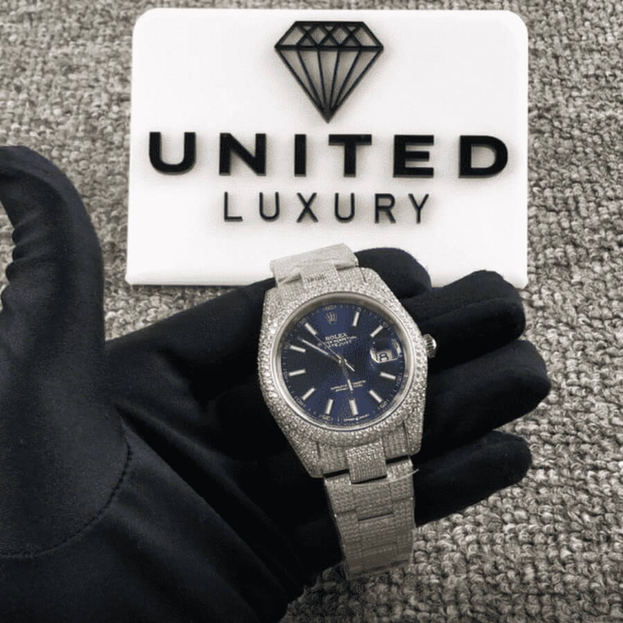 Rolex Datejust 126300 “Iced Out Blue Dial” Premium Clone Edition