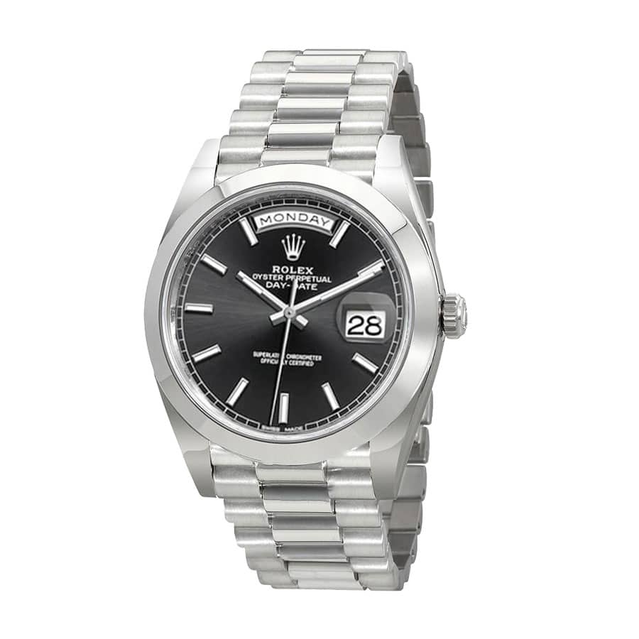 Rolex Day-Date 228206 “Black Diagonal Dial” Premium Copy 1:1