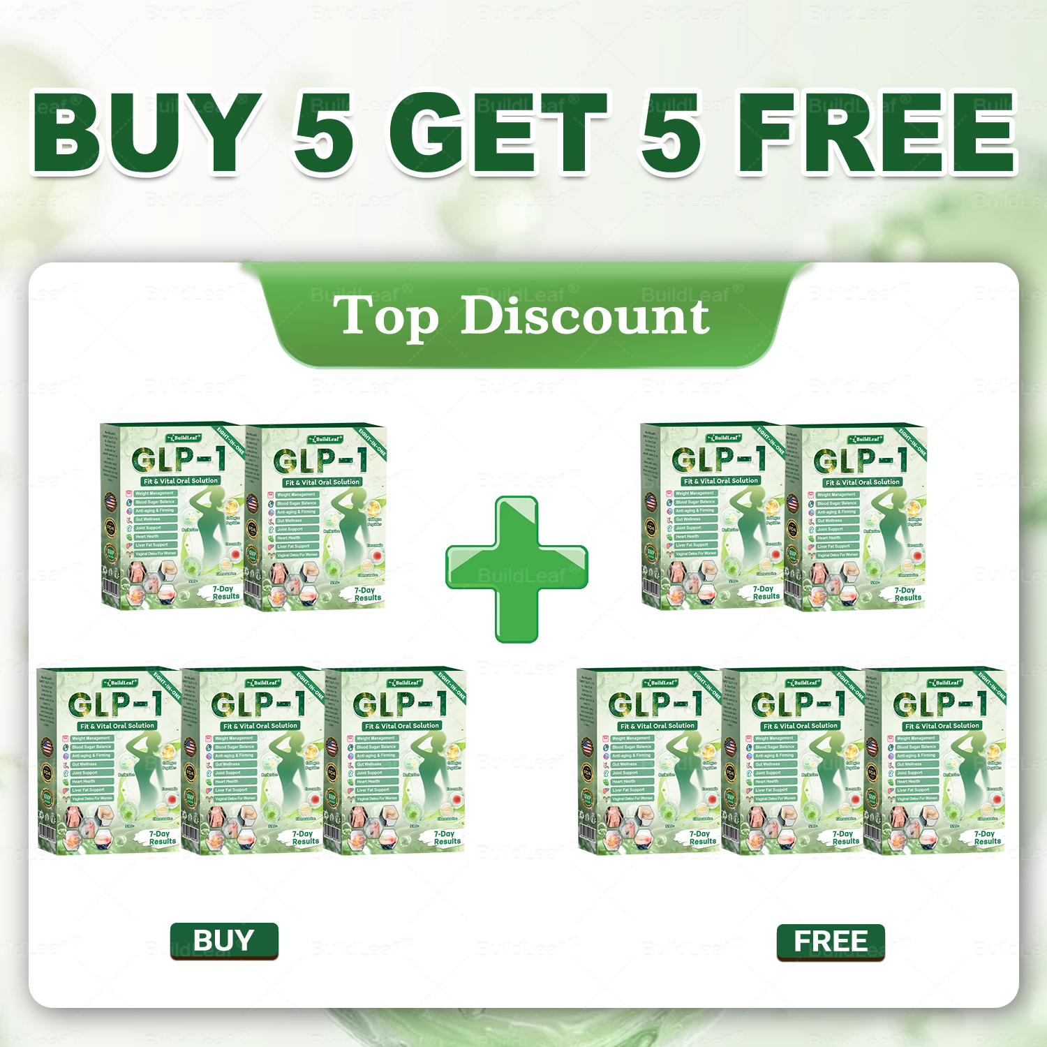BuildLeaf® GLP-1 8-in-1 Fit & Vital Oral Solution  (Just once a day, visible changes in 7 days) ✅ For obesity,, sleep apnea, gut health, , and more