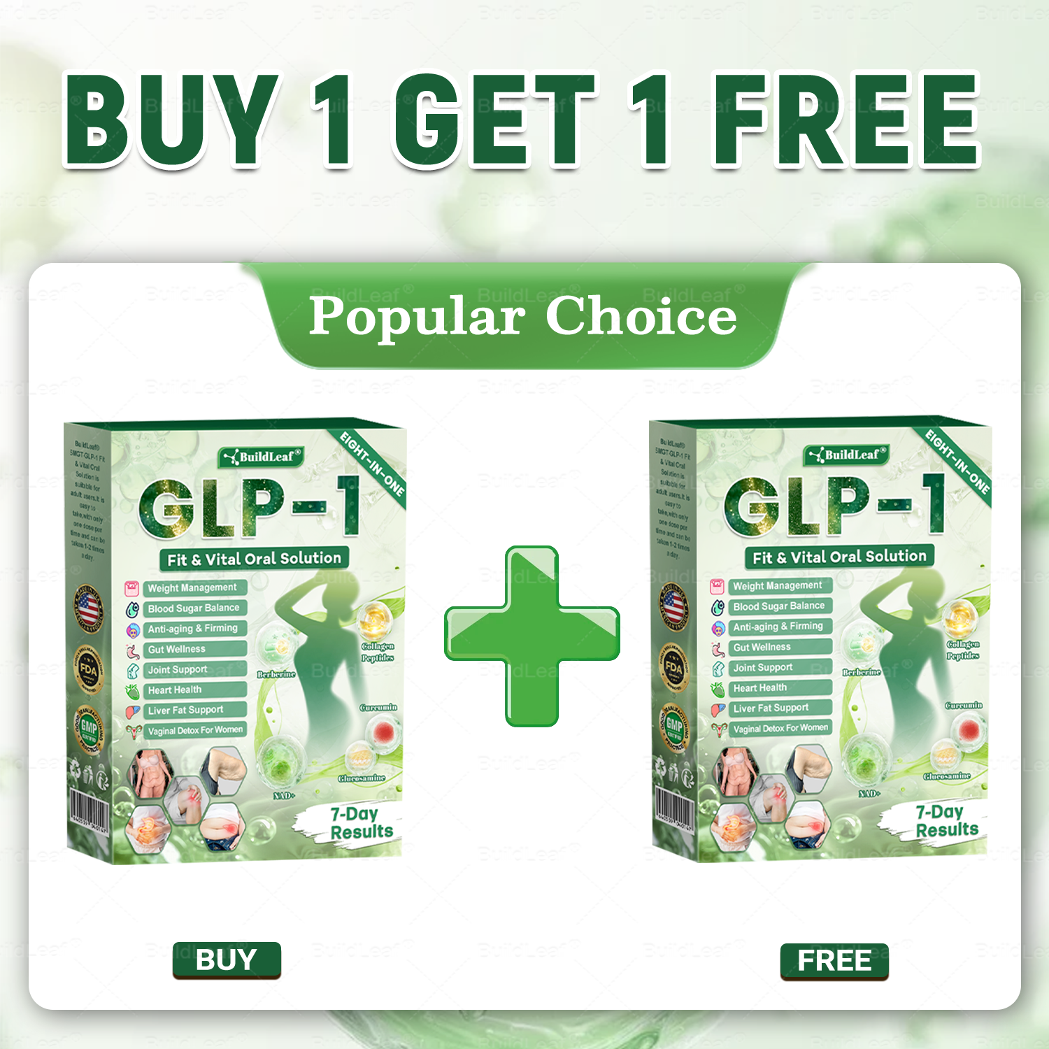 BuildLeaf® GLP-1 8-in-1 Fit & Vital Oral Solution  (Just once a day, visible changes in 7 days) ✅ For obesity,, sleep apnea, gut health, , and more