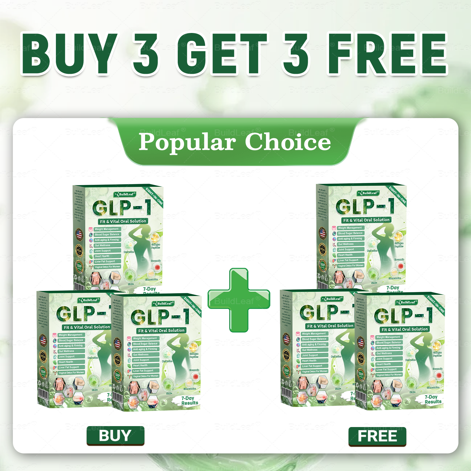 BuildLeaf® GLP-1 8-in-1 Fit & Vital Oral Solution  (Just once a day, visible changes in 7 days) ✅ For obesity,, sleep apnea, gut health, , and more