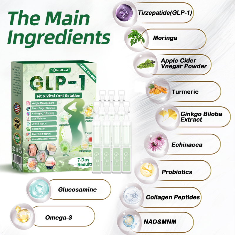 BuildLeaf® GLP-1 8-in-1 Fit & Vital Oral Solution  (Just once a day, visible changes in 7 days) ✅ For obesity,, sleep apnea, gut health, , and more