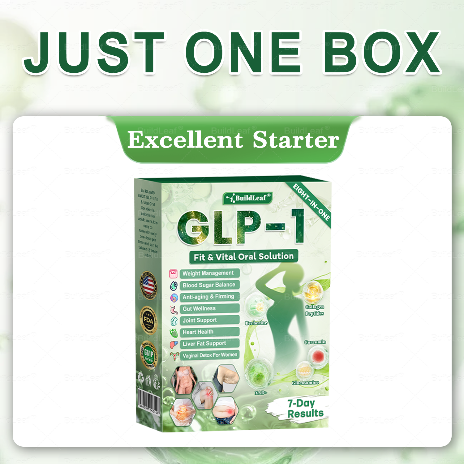 BuildLeaf® GLP-1 8-in-1 Fit & Vital Oral Solution  (Just once a day, visible changes in 7 days) ✅ For obesity,, sleep apnea, gut health, , and more