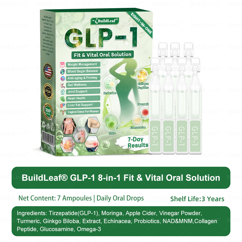 BuildLeaf® GLP-1 8-in-1 Fit & Vital Oral Solution  (Just once a day, visible changes in 7 days) ✅ For obesity,, sleep apnea, gut health, , and more