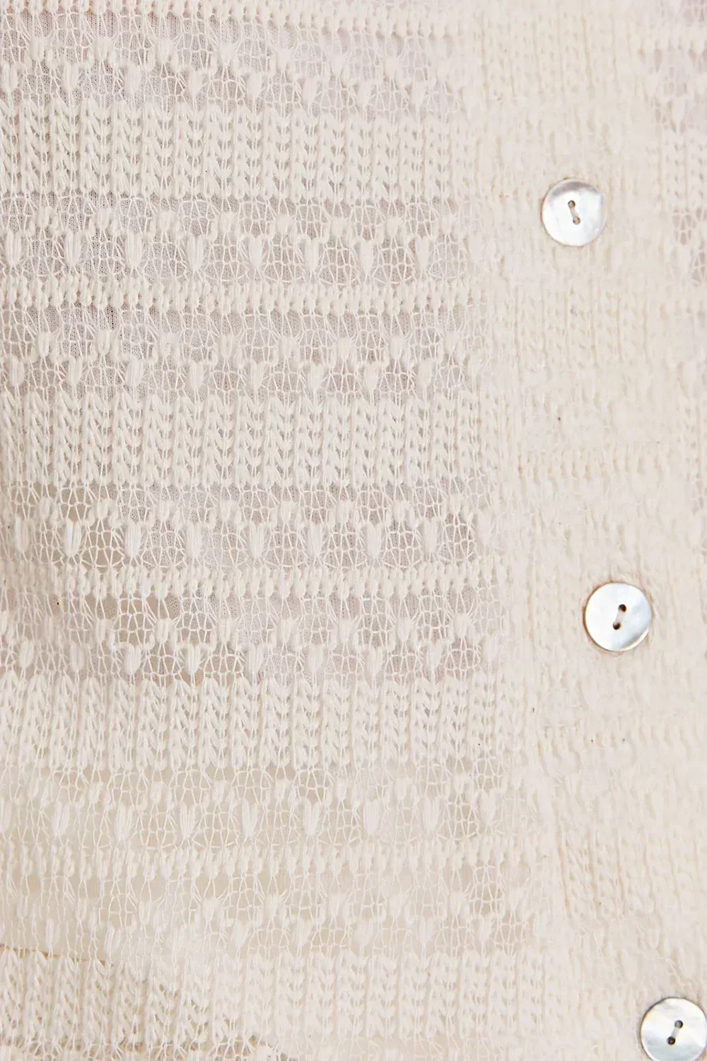 Plus Size Knit Button Up Crochet Top & Waist Tie Shorts Set