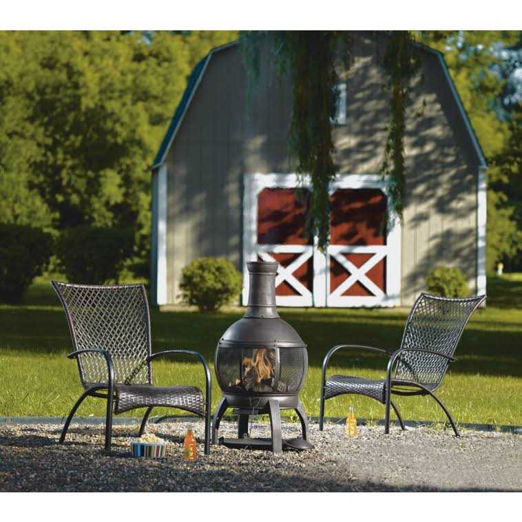 Living Accents Outdoor Chimenea Cast Iron Fire Pit 47x22H