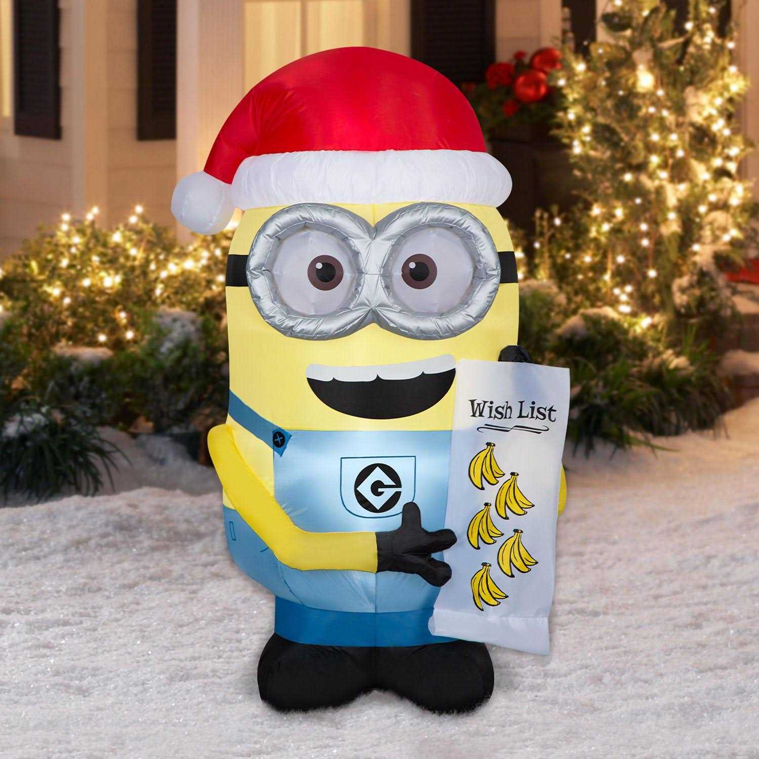 Airblown Iatables Christmas Minions Dave with Wish List Universal