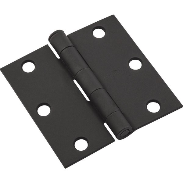 National 3 In. Black Square Door Hinge
