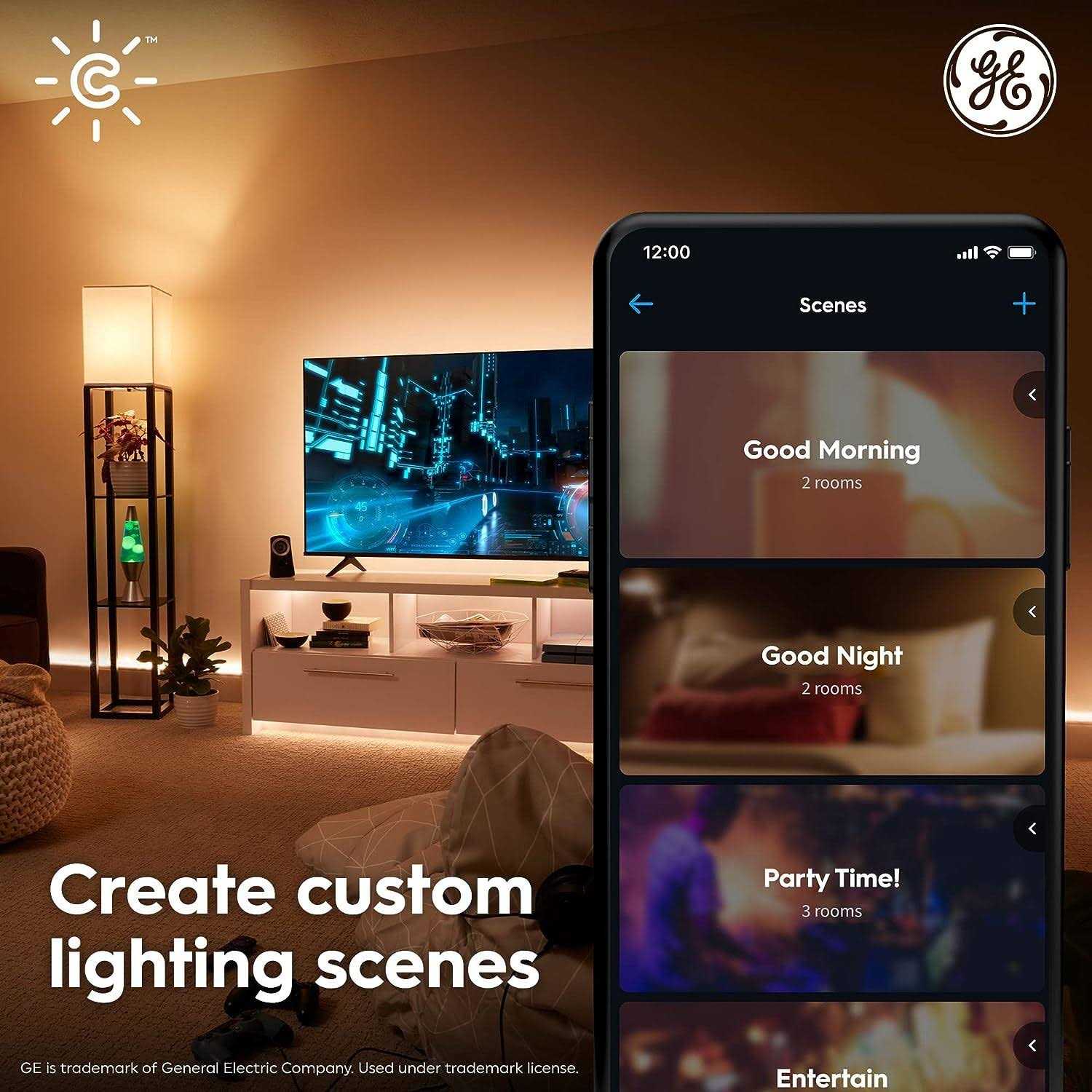 GE CYNC Smart LED Light Bulbs, Soft White, Bluetooth and Wi-Fi, Works with Alexa and Google
