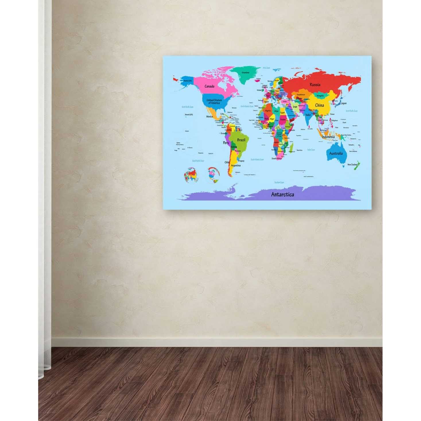 Trademark Fine Art Trademark Michael Tompsett World Map Canvas Art