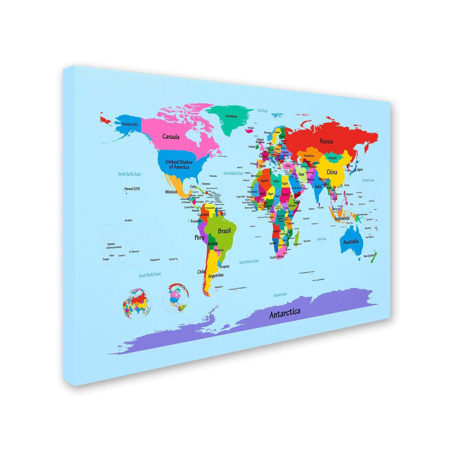 Trademark Fine Art Trademark Michael Tompsett World Map Canvas Art